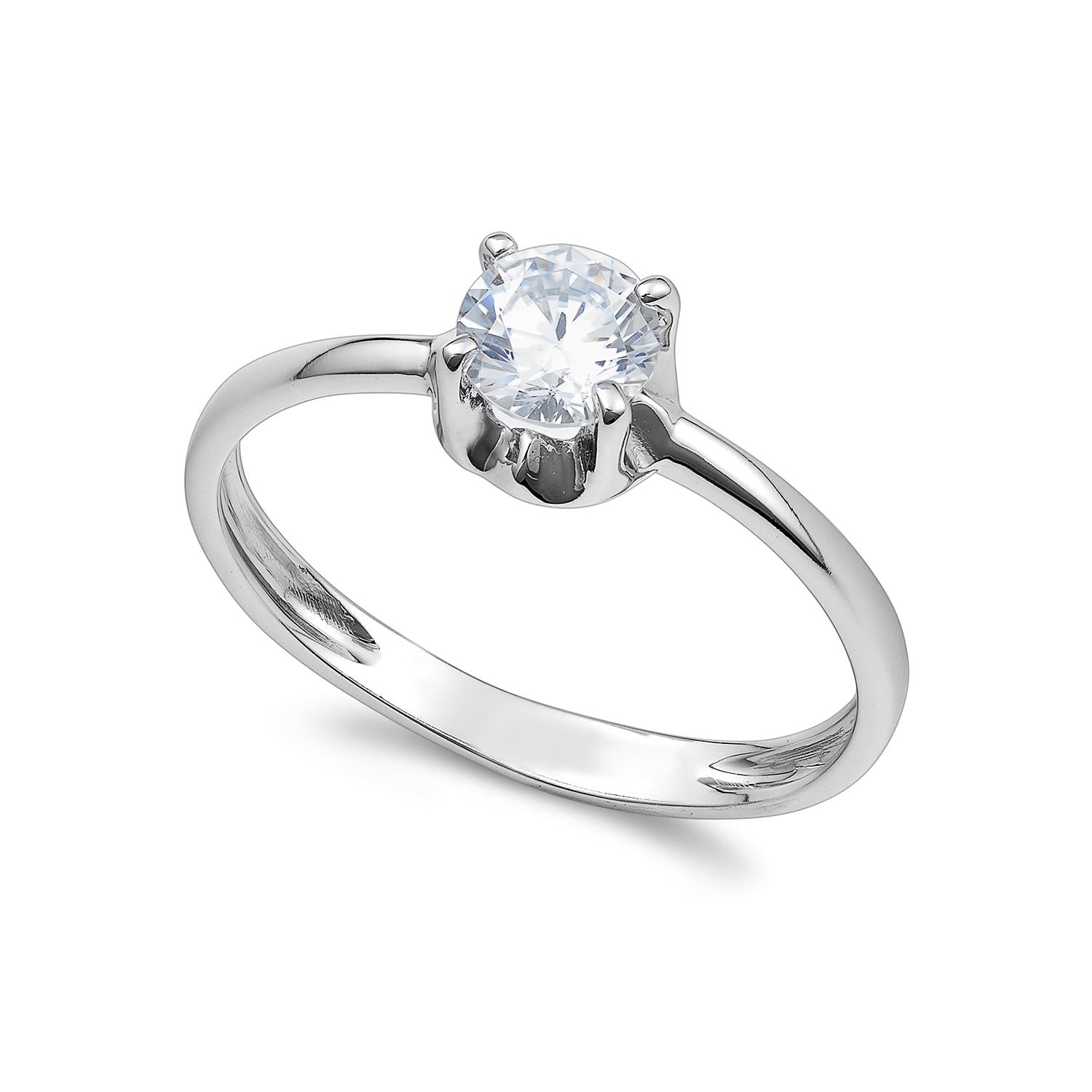 Ambrosia - Anello In Oro Bianco 750% e Zircone Bianco