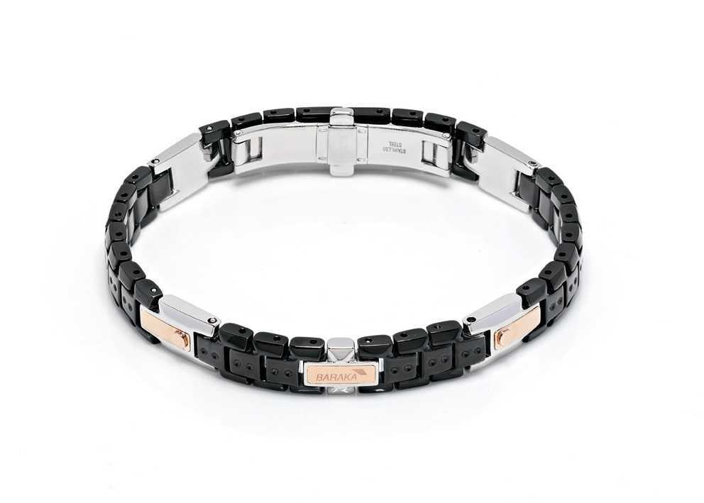 Barakà - Bracciale Acciaio nero PVD e Oro rosa