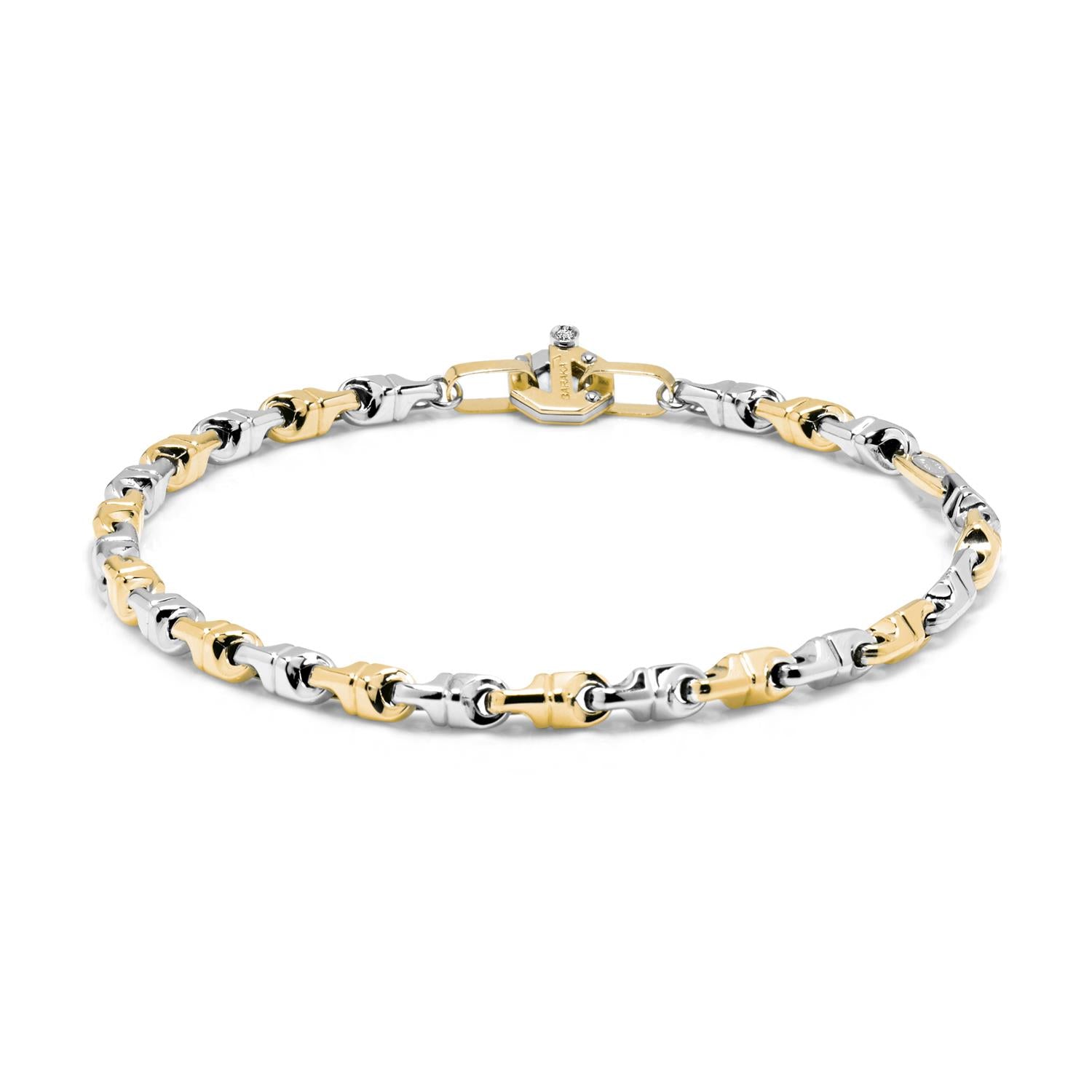 Barakà - Bracciale Oro giallo e bianco 750% Diamante bianco