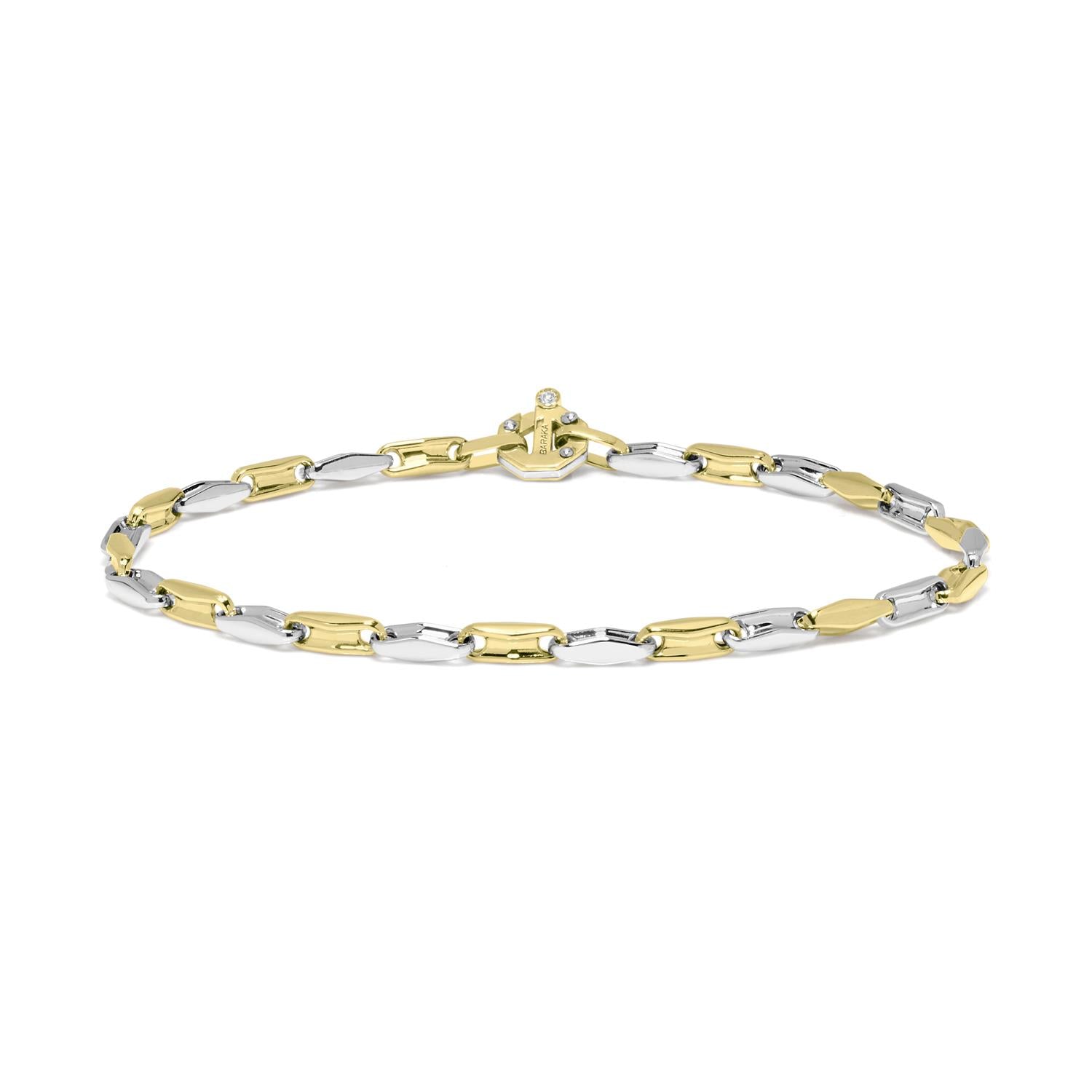 Barakà - Bracciale. Oro giallo e bianco 750‰. Diamante bianco