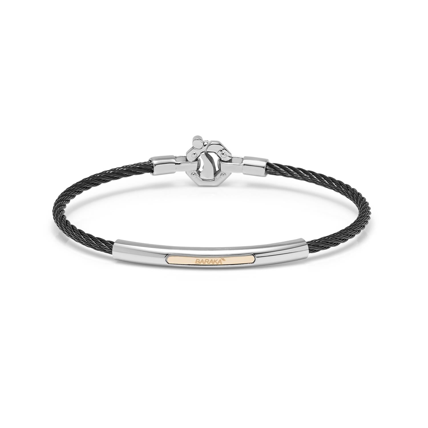 Barakà - Bracciale Acciaio PVD Nero Oro Rosè e Diamante Bianco