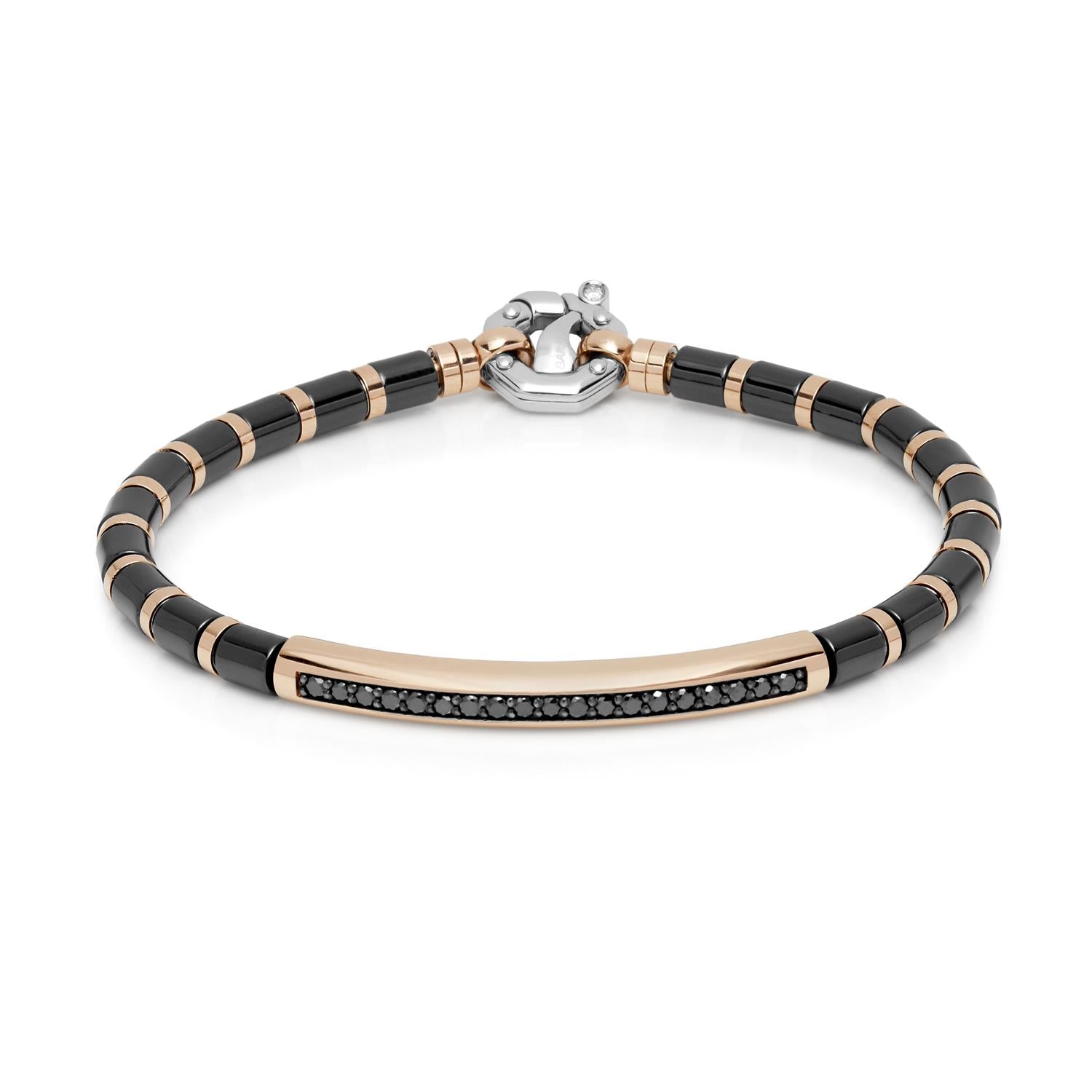 Barakà - Bracciale Oro Rosa Ceramica e diamanti