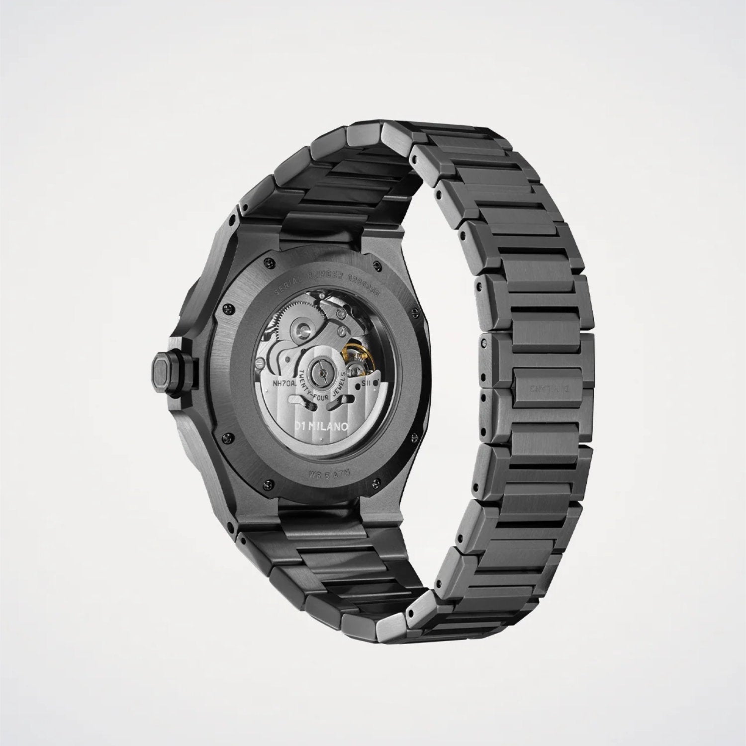 D1 Milano - Orologio Gun Metal Skeleton 41,5mm Automatico