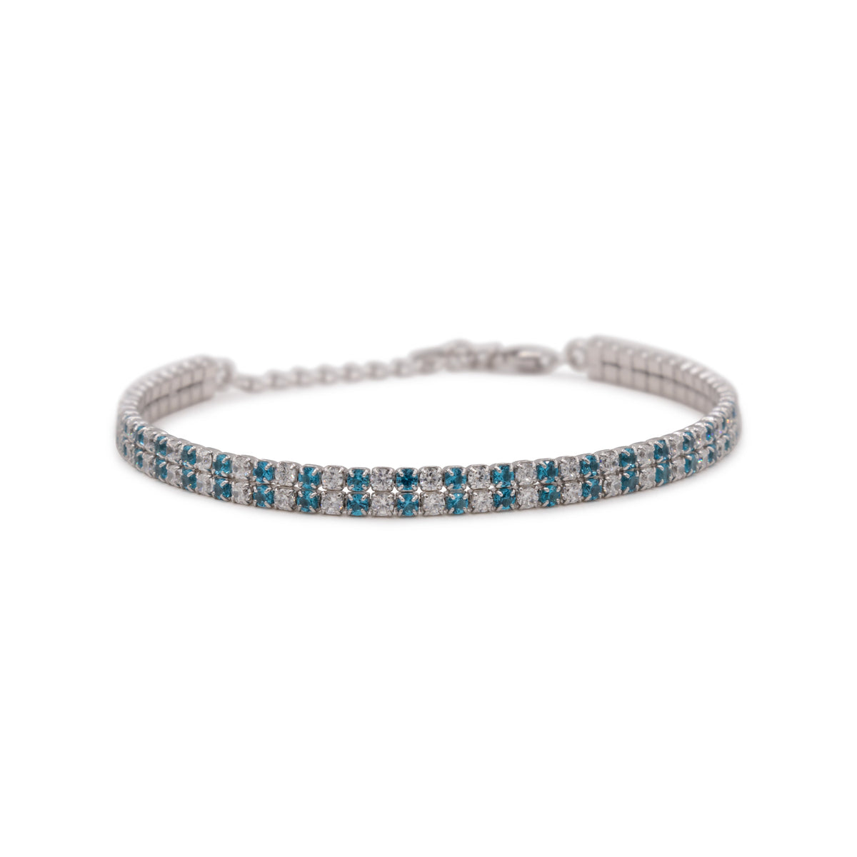 Bracciale Dilvdò double tennis in argento turchese