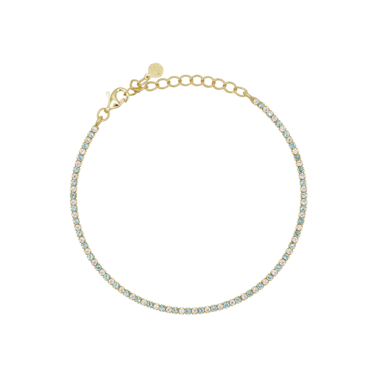 Bracciale Dilvdò tennis 1,5 mm oro turchese