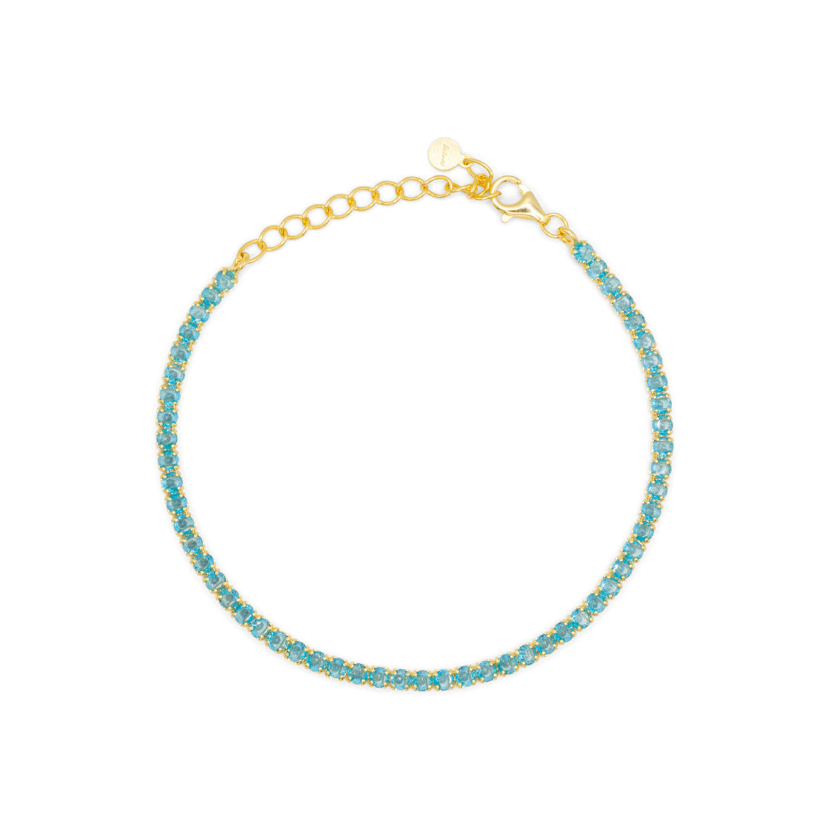 Bracciale Dilvdò tennis 2,5 mm oro turchese