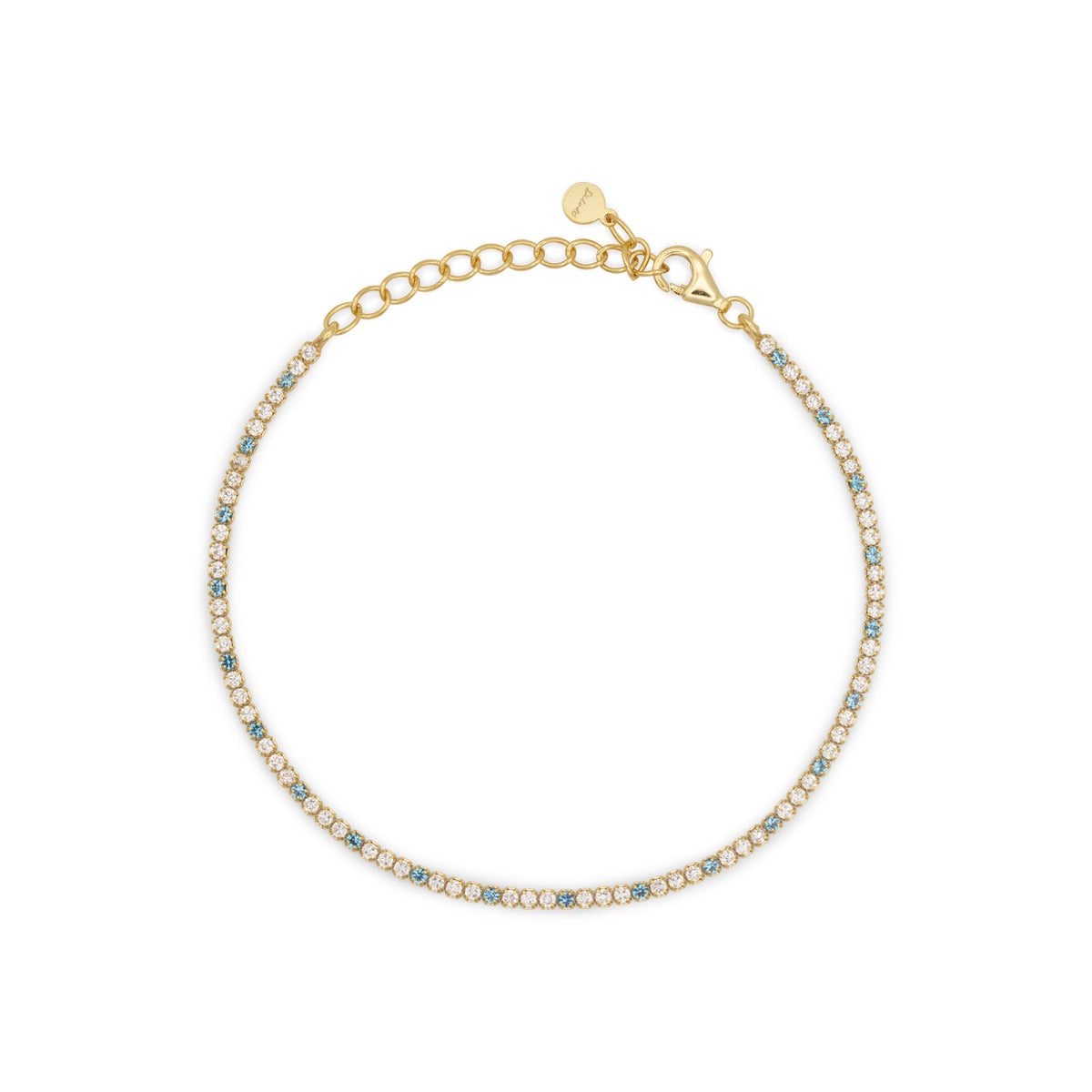 Bracciale Dilvdò tennis 1,5 mm oro turchese