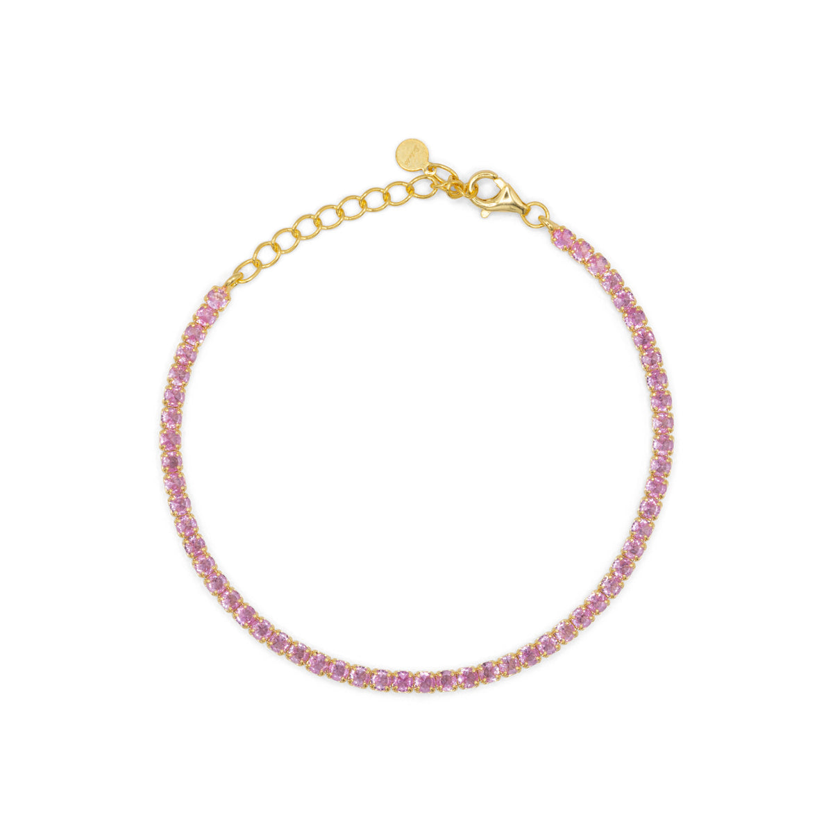 Bracciale Dilvdò tennis 2,5 mm oro fucsia