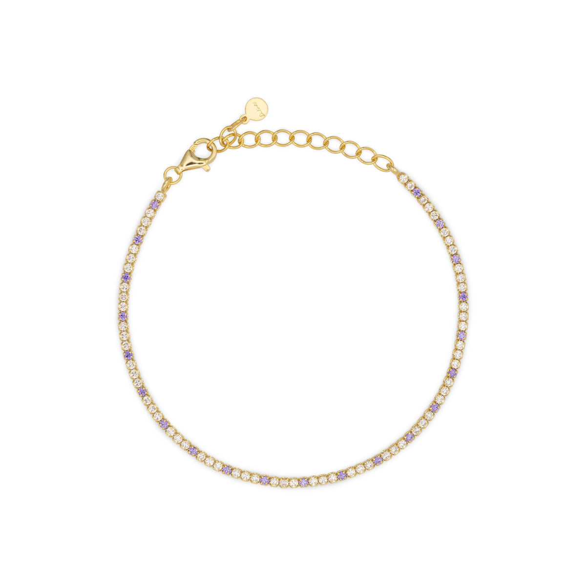 Bracciale Dilvdò tennis 1,5 mm oro lavanda