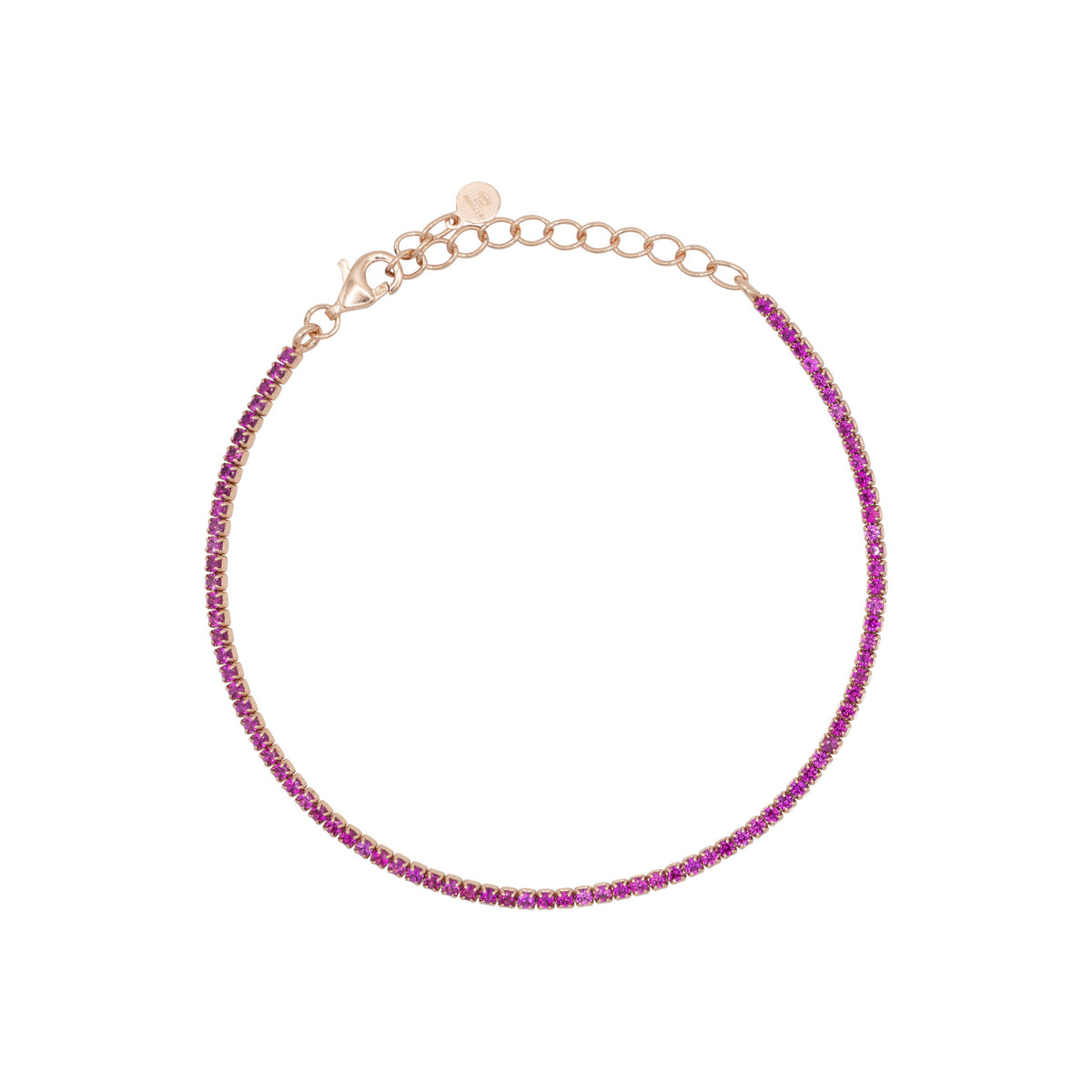 Bracciale Dilvdò tennis 1,5 mm oro rosa rosso