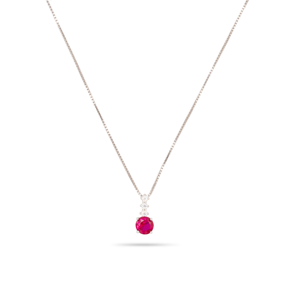 Collana Dilvdò pendente punto luce in argento rosso