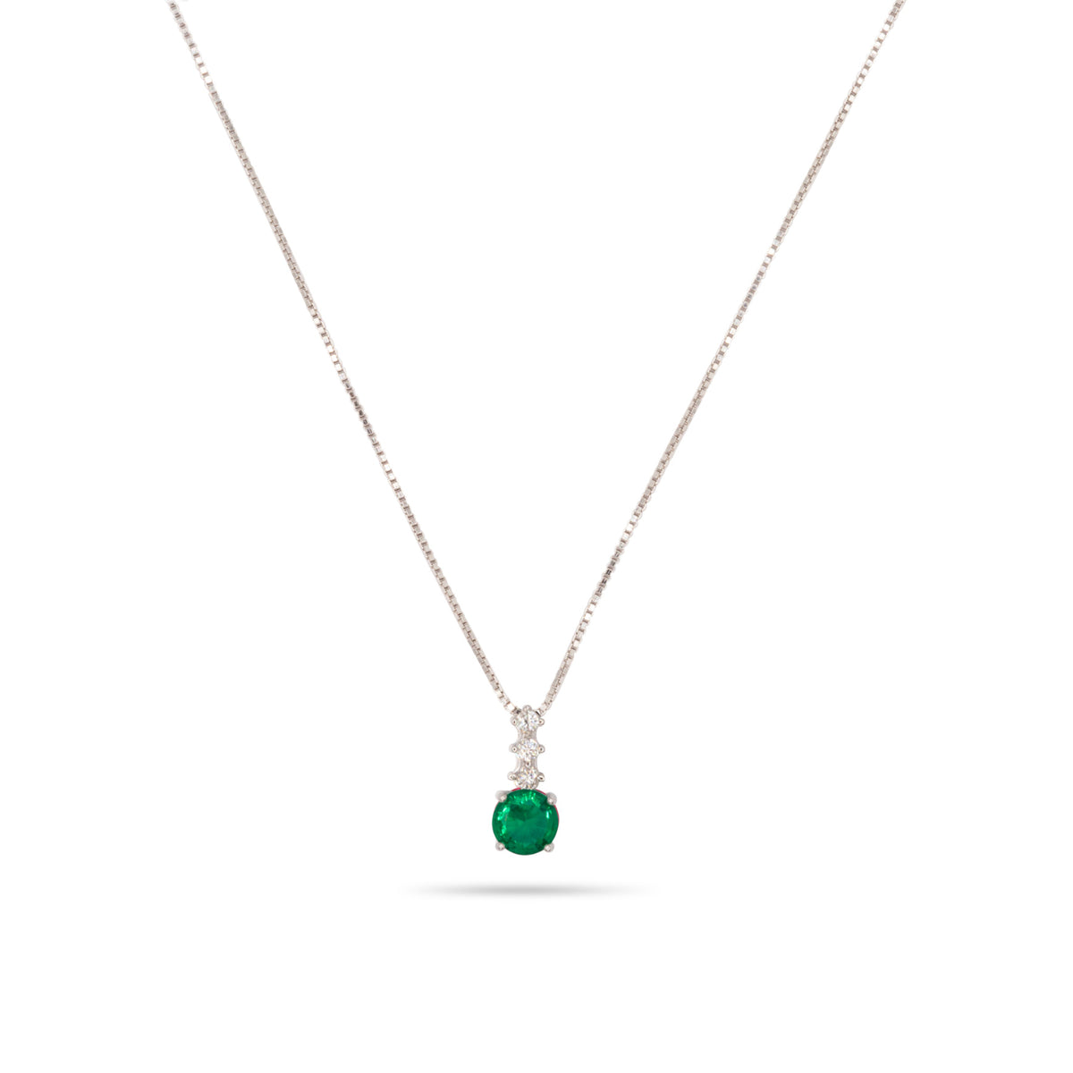 Collana Dilvdò pendente punto luce in argento verde
