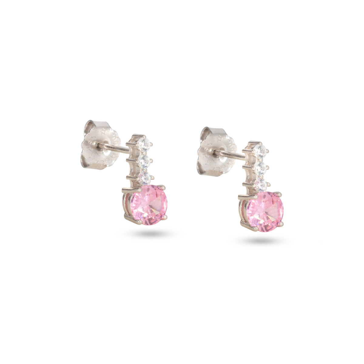 Orecchini Dilvdò pendenti punto luce in argento rosa