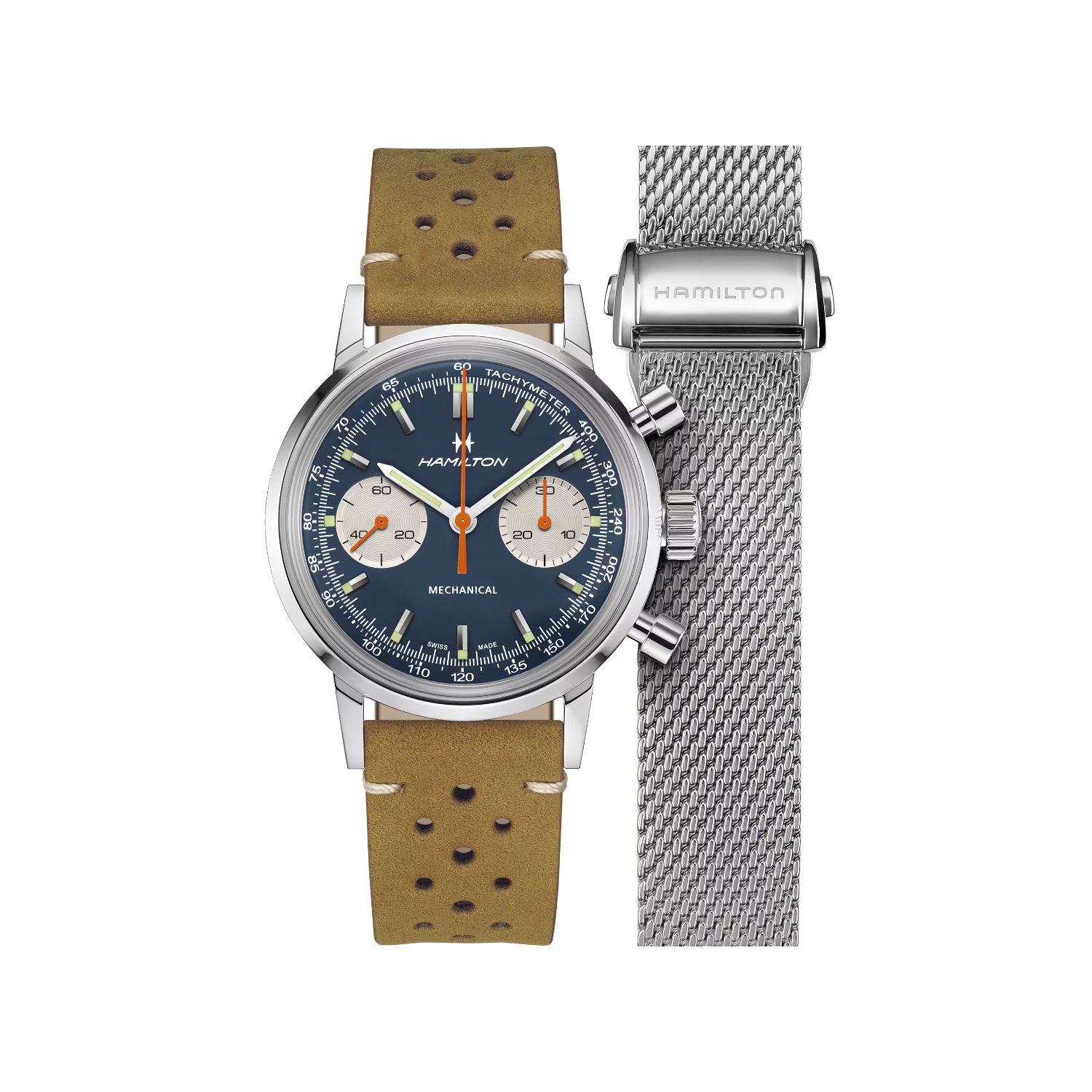 Hamilton - Orologio American Classic Intra-Matic Chronograph H 40mm Blu