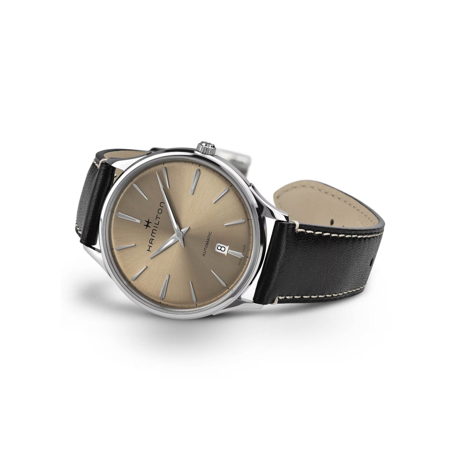 Hamilton - Jazzmaster Thinline Auto 40mm Beige Pelle