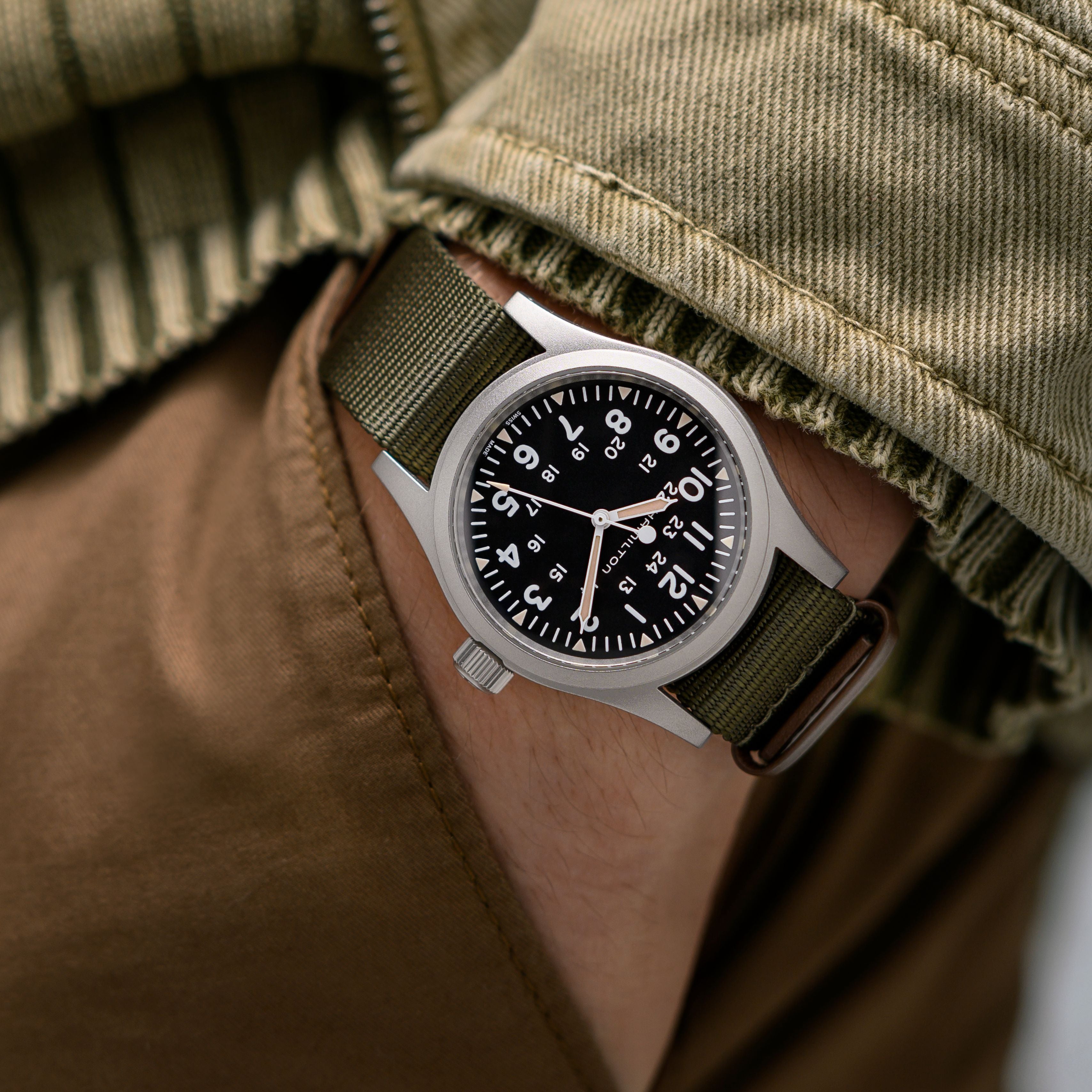 Hamilton - Khaki Field Mechanical - Green Nato - H50 Movement