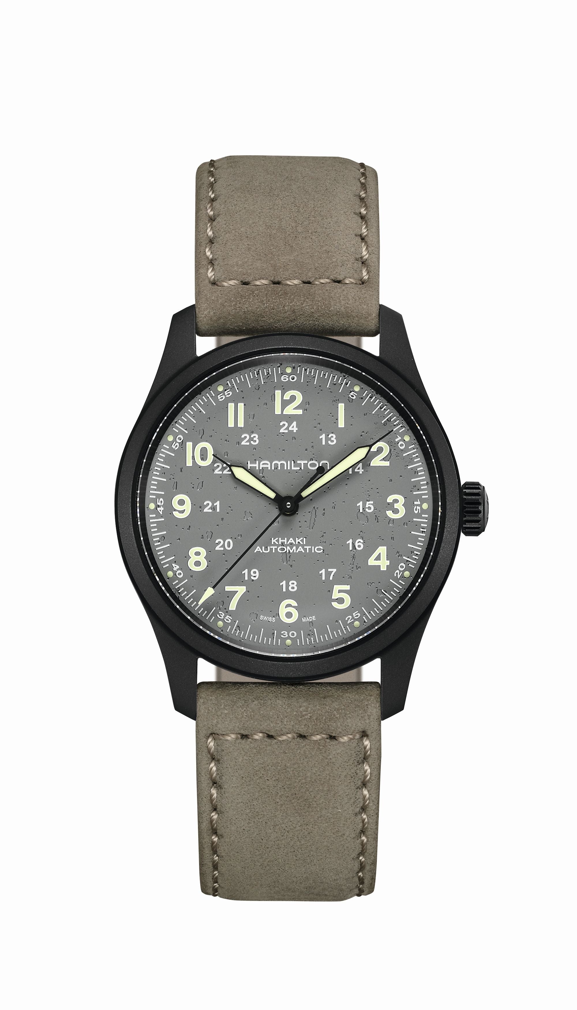 Hamilton - Khaki Field Titanium Auto Black Leather