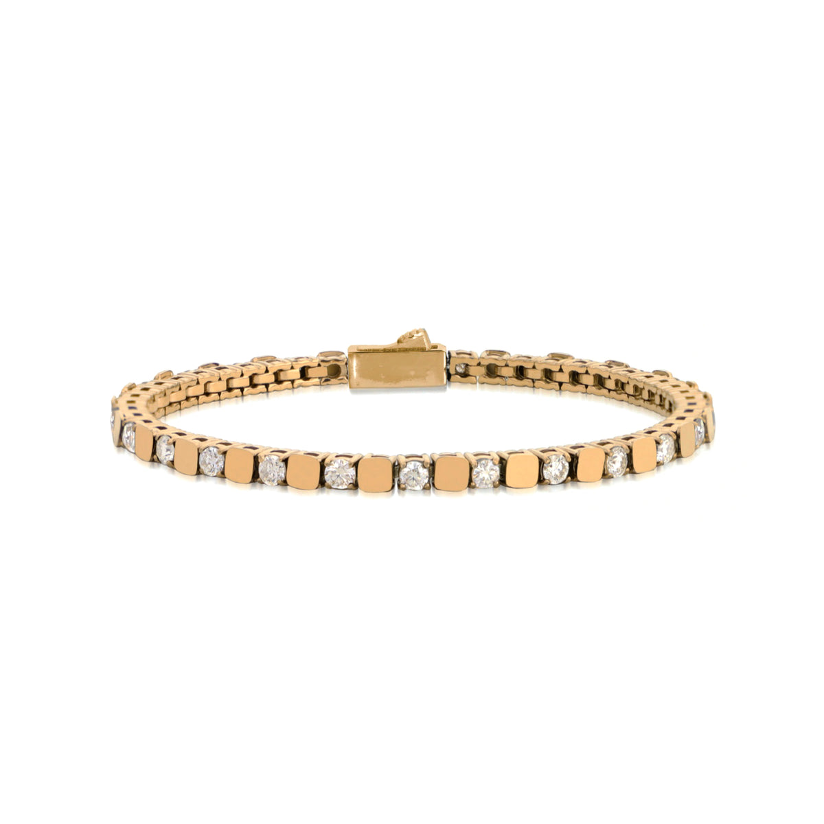 John Richmond - Bracciale Tennis in lega di titanio gold IP e Brillanti