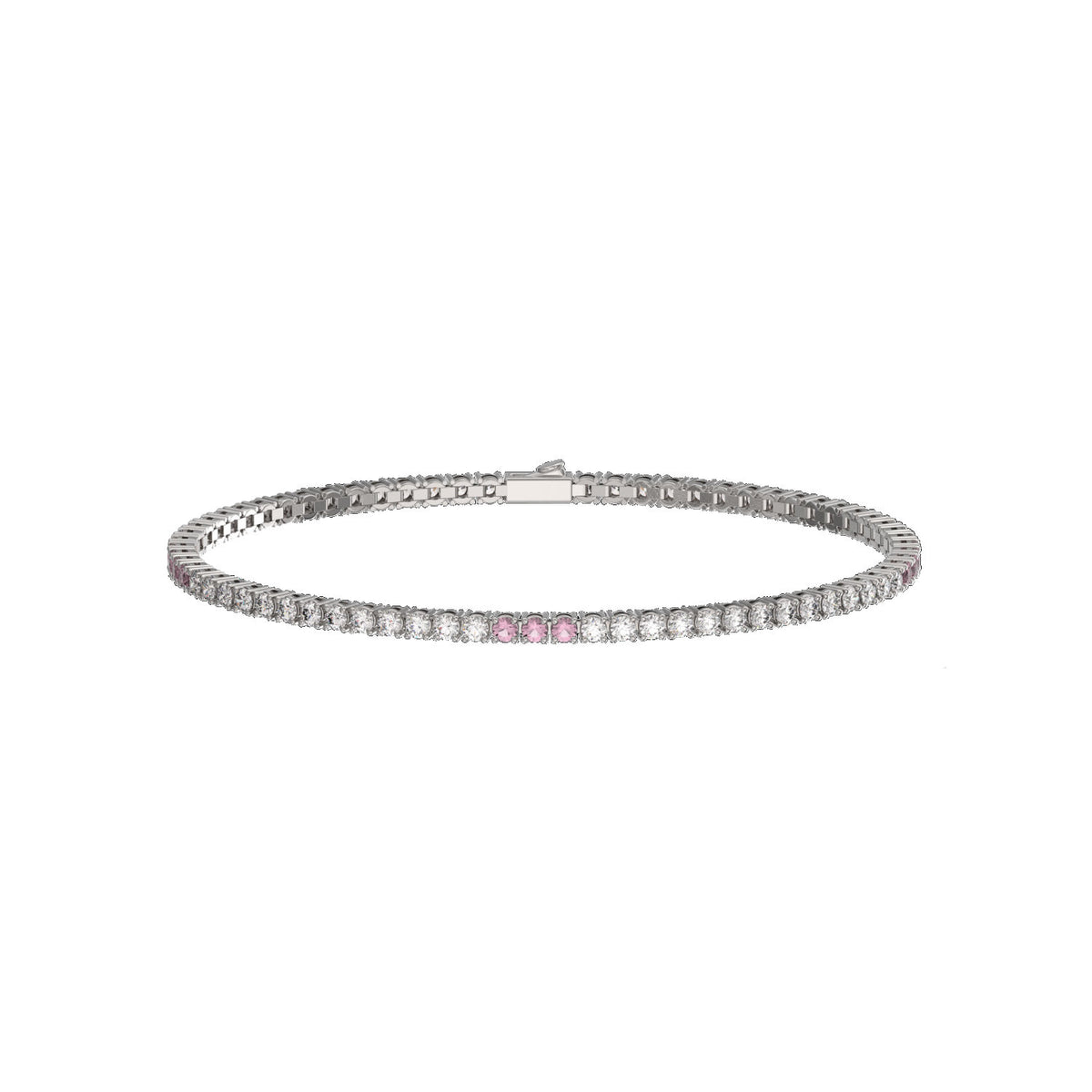 John Richmond - Bracciale Tennis in lega di titanio silver IP e Brillanti rose