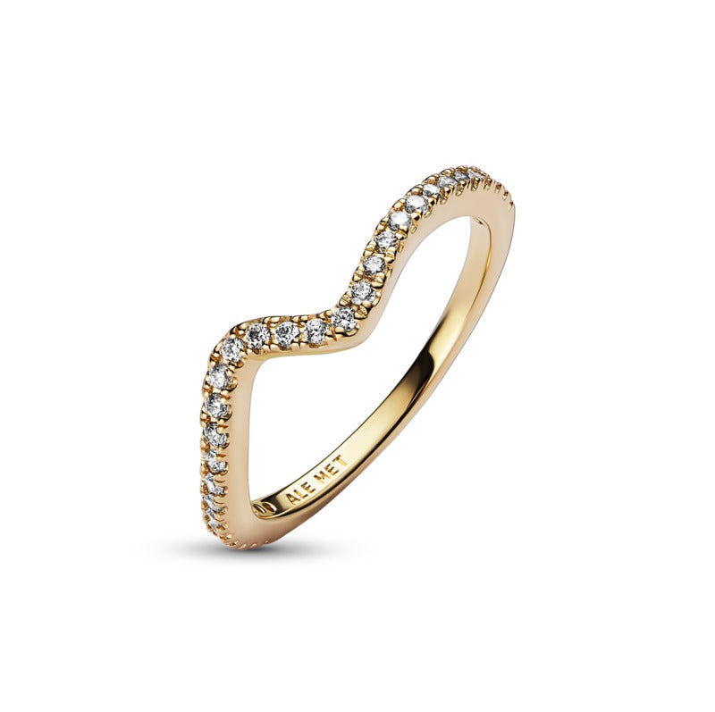 Pandora - Anello Onda Pietre Luminose