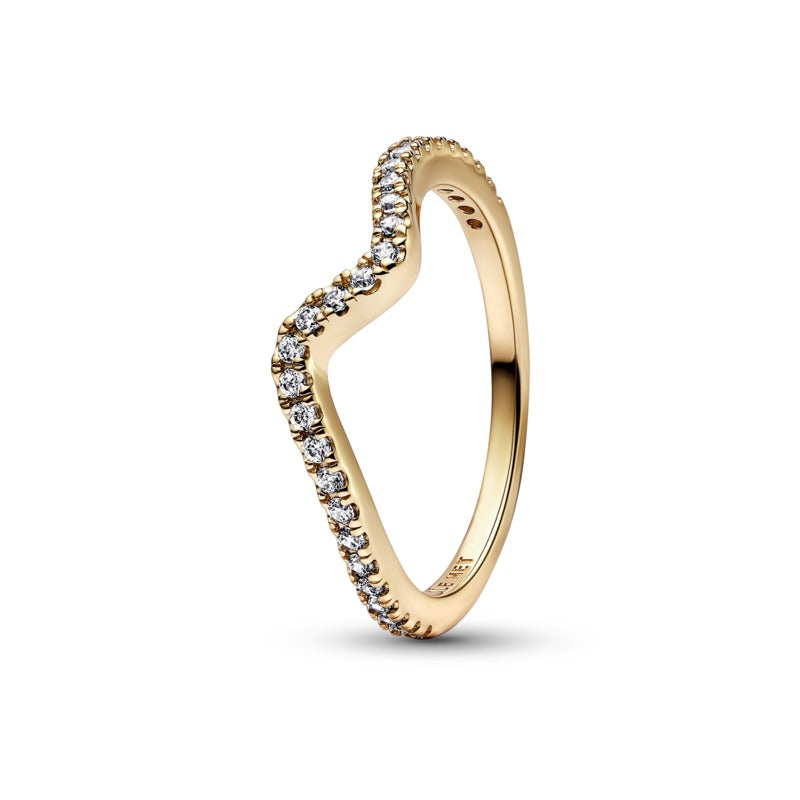Pandora - Anello Onda Pietre Luminose