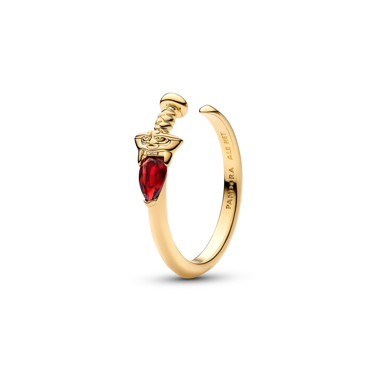 Anello Pandora Disney Mulan Spada aperto finitura oro 14 kt