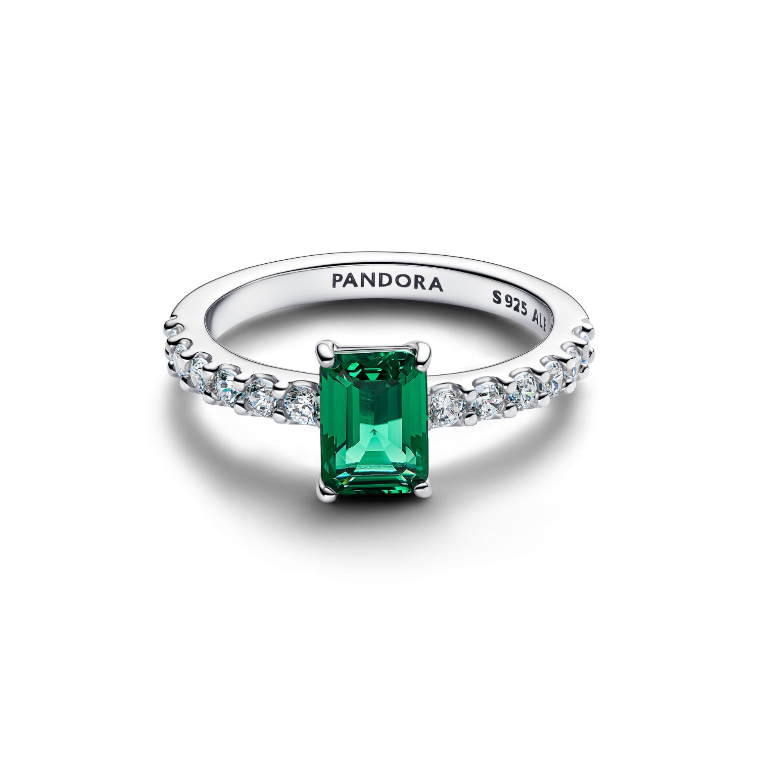 Pandora - Anello in argento sterling con cristallo verde e zirconia cubica