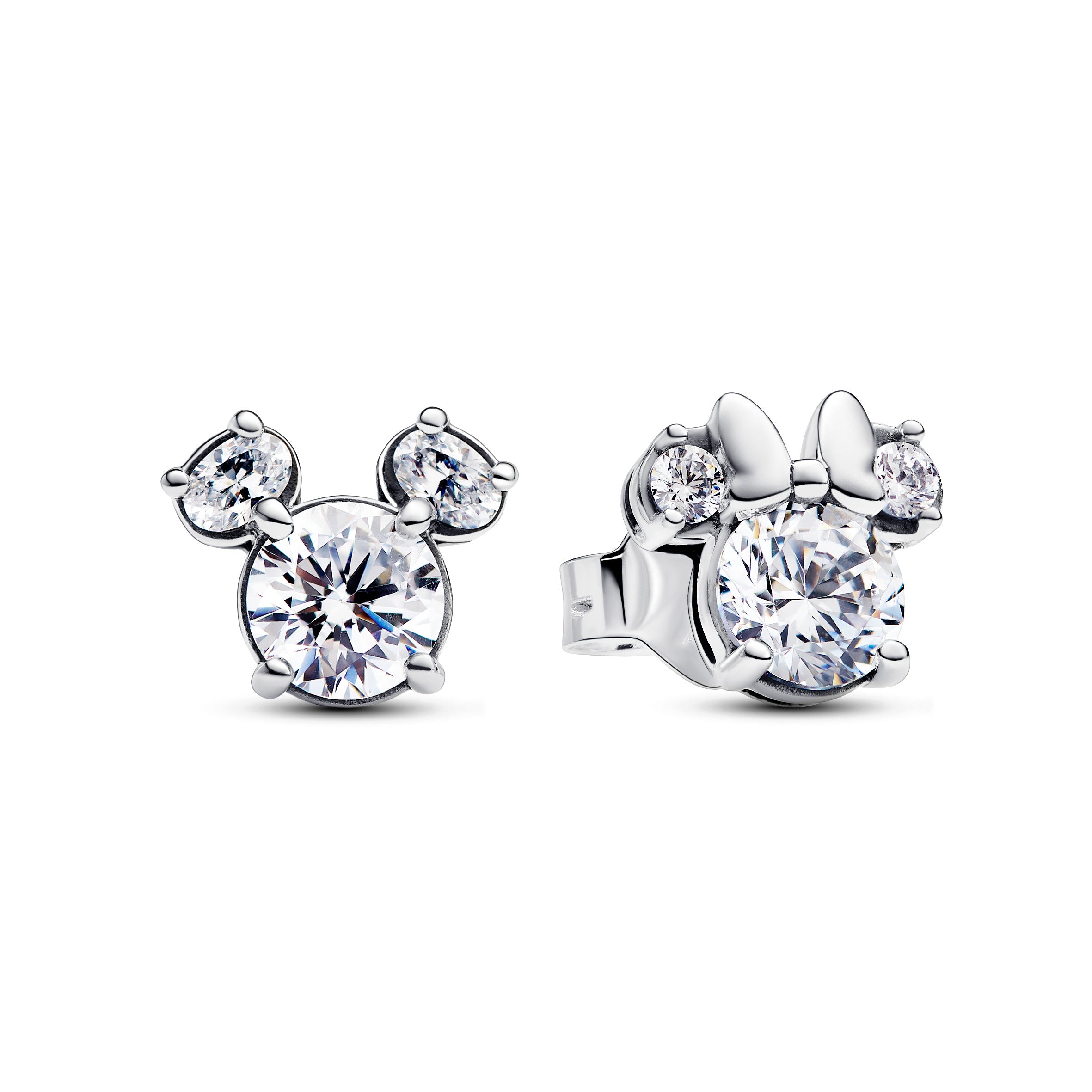 Pandora - Disney, Orecchini Scintillanti Mickey Mouse e Minnie Mouse
