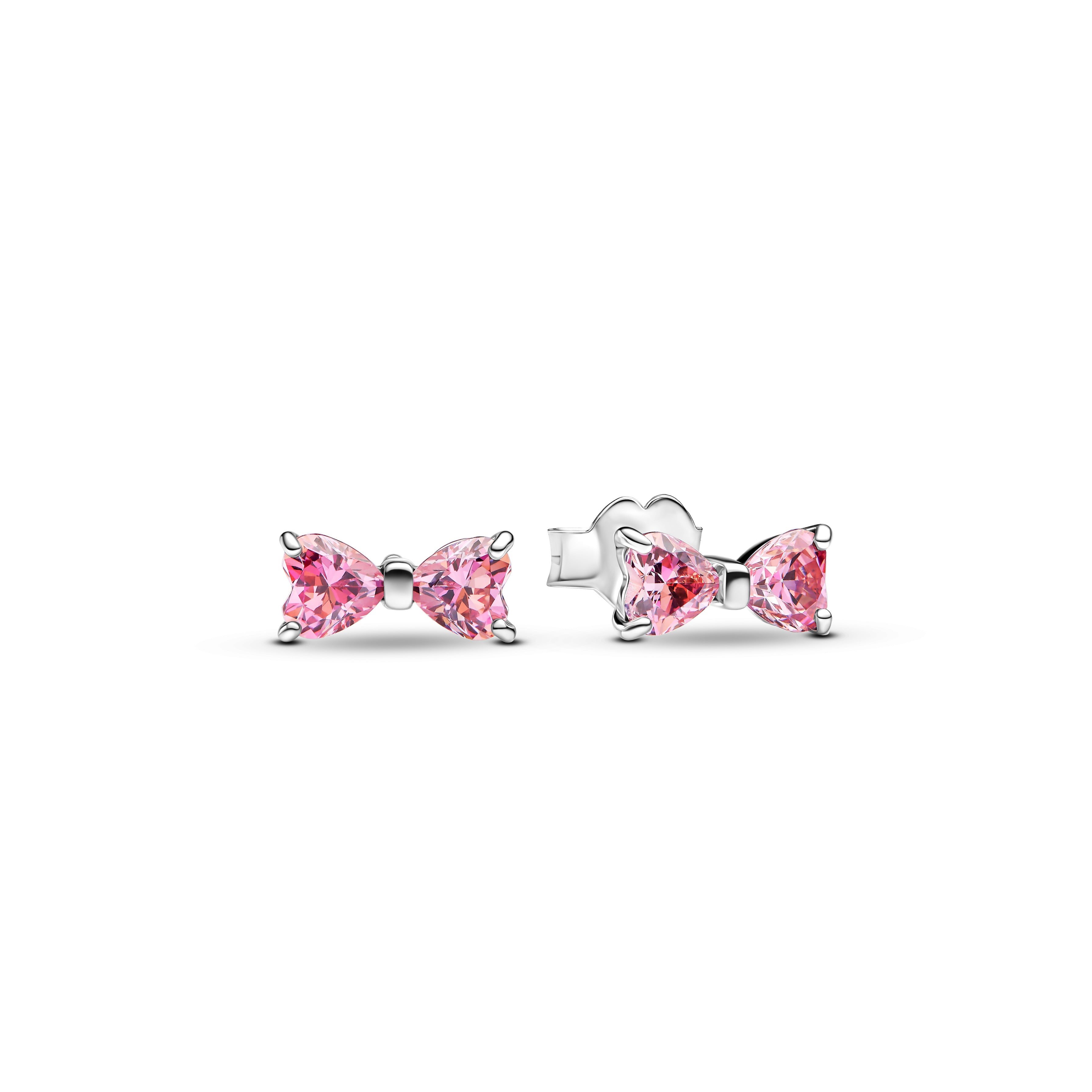 Pandora - Orecchini Fiocco Luminoso Rosa Grande