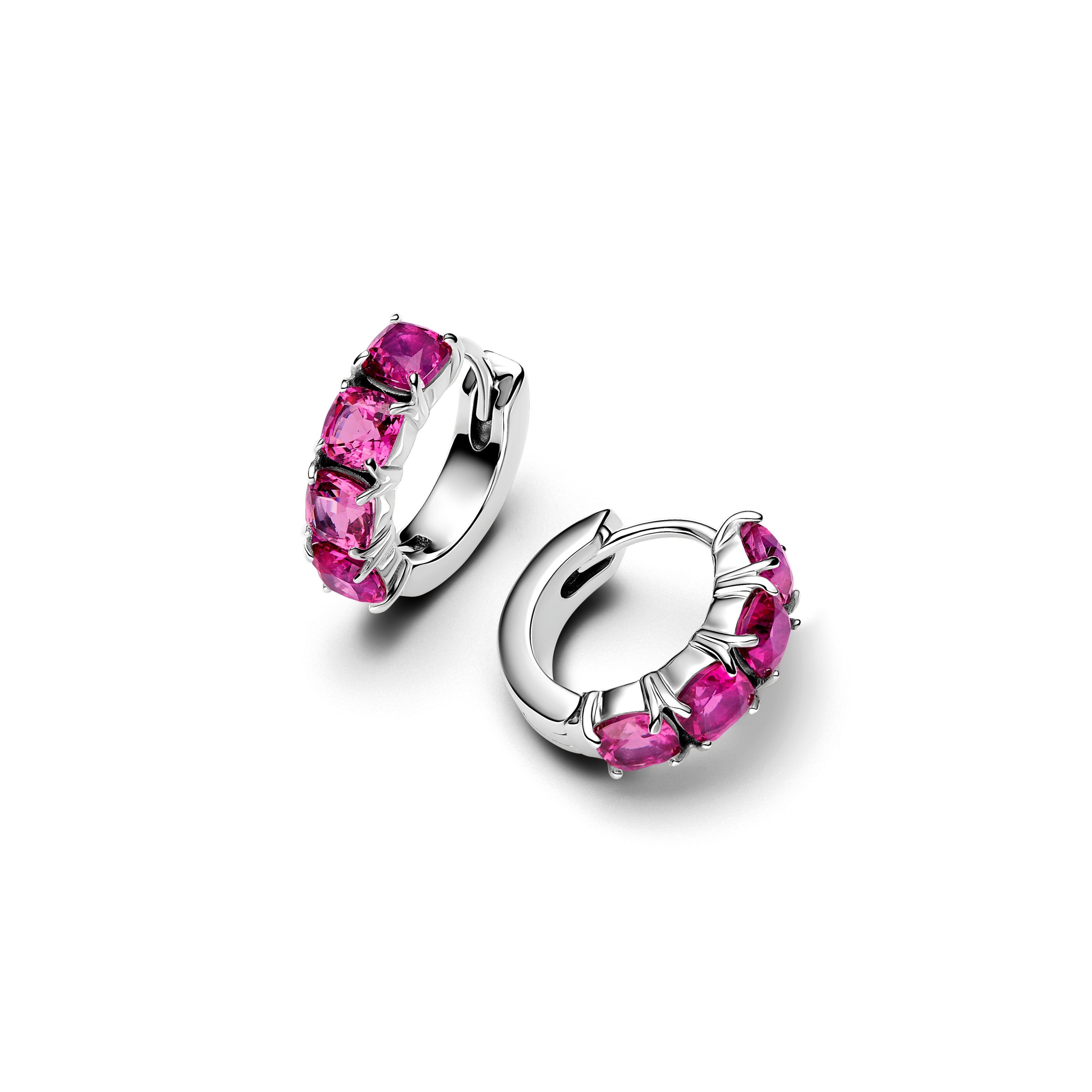 Pandora - Orecchini Cerchi Cristalli Rosa Scuro