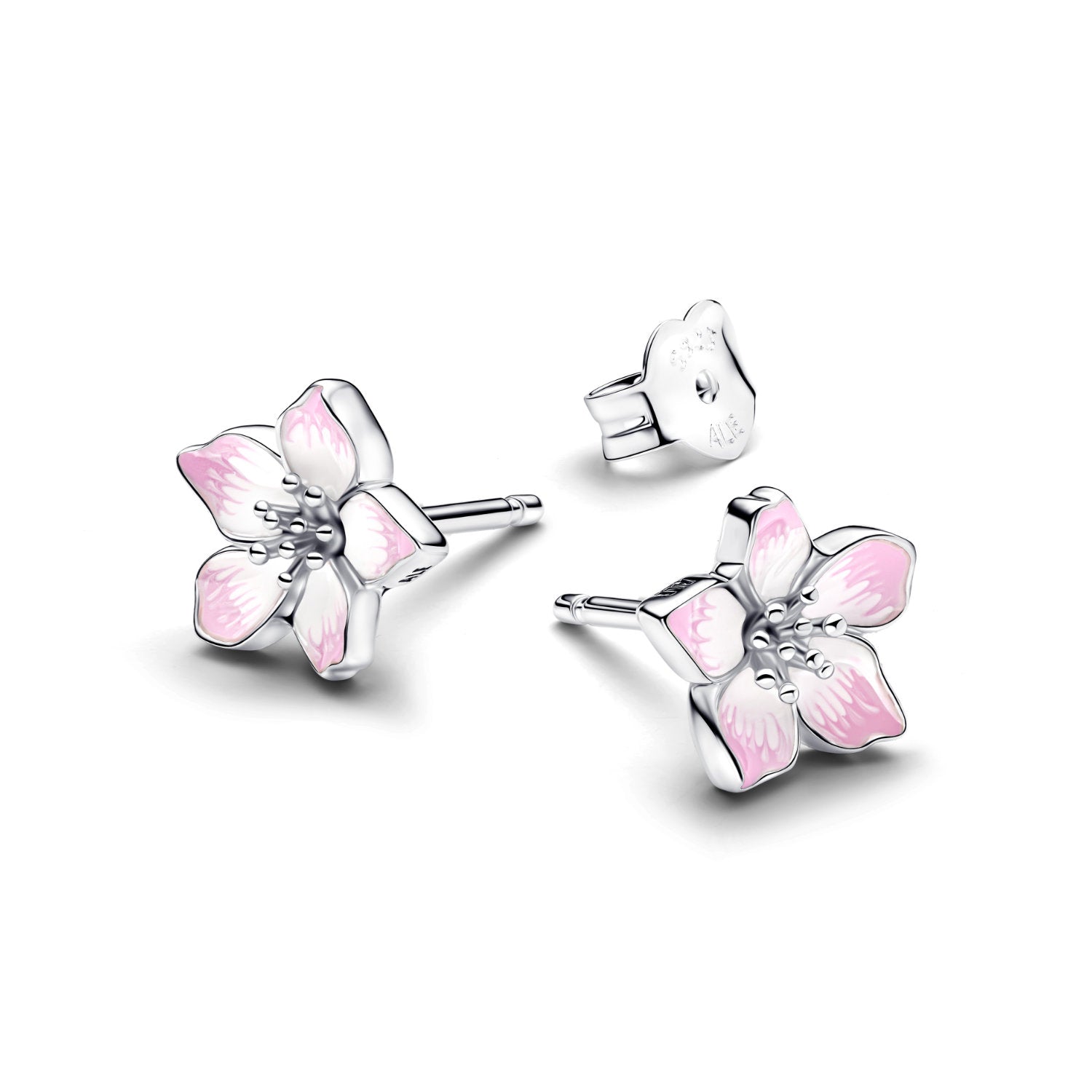 Pandora - Orecchini a lobo Fiore di Ciliegio in argento sterling con smalto rosa