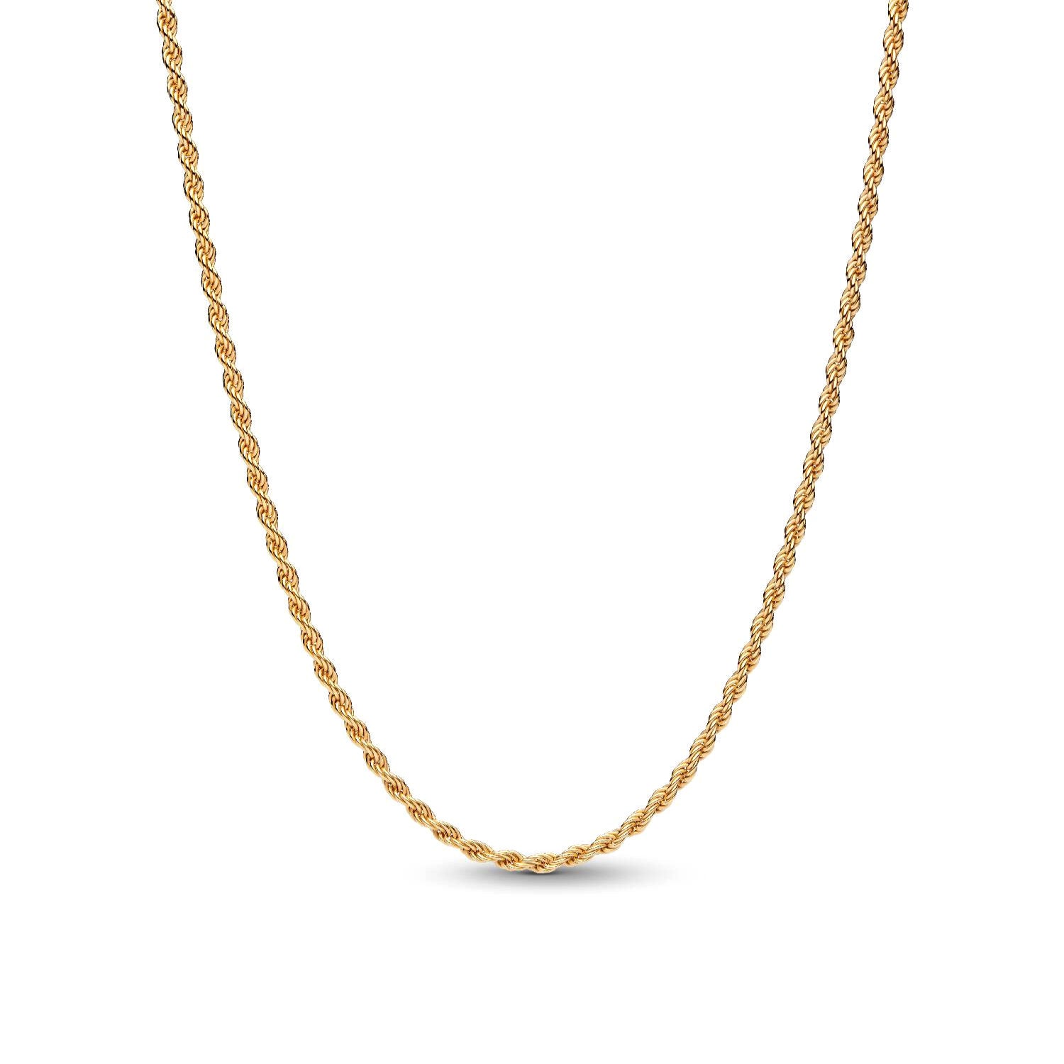 Pandora - Collana Catenina Corda Intrecciata 70cm Argento finitura oro