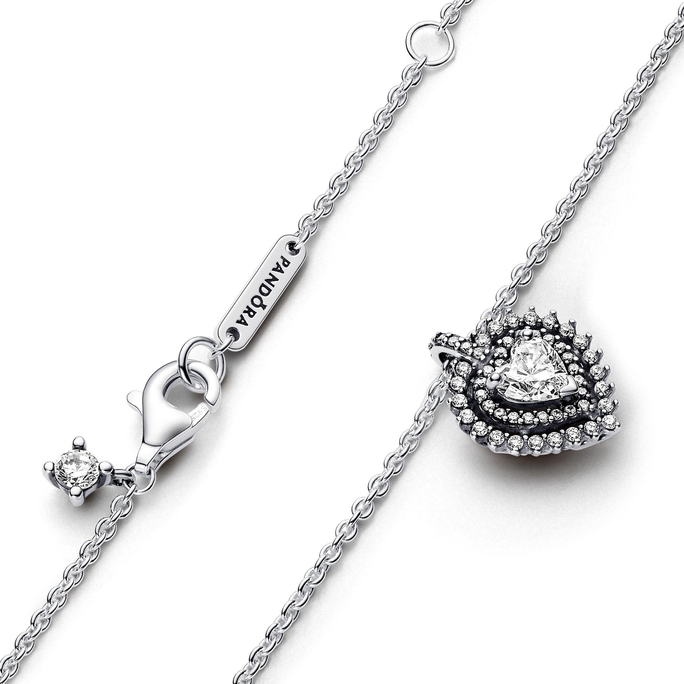 Pandora - Collana Punto Luce Cuore E Pavè