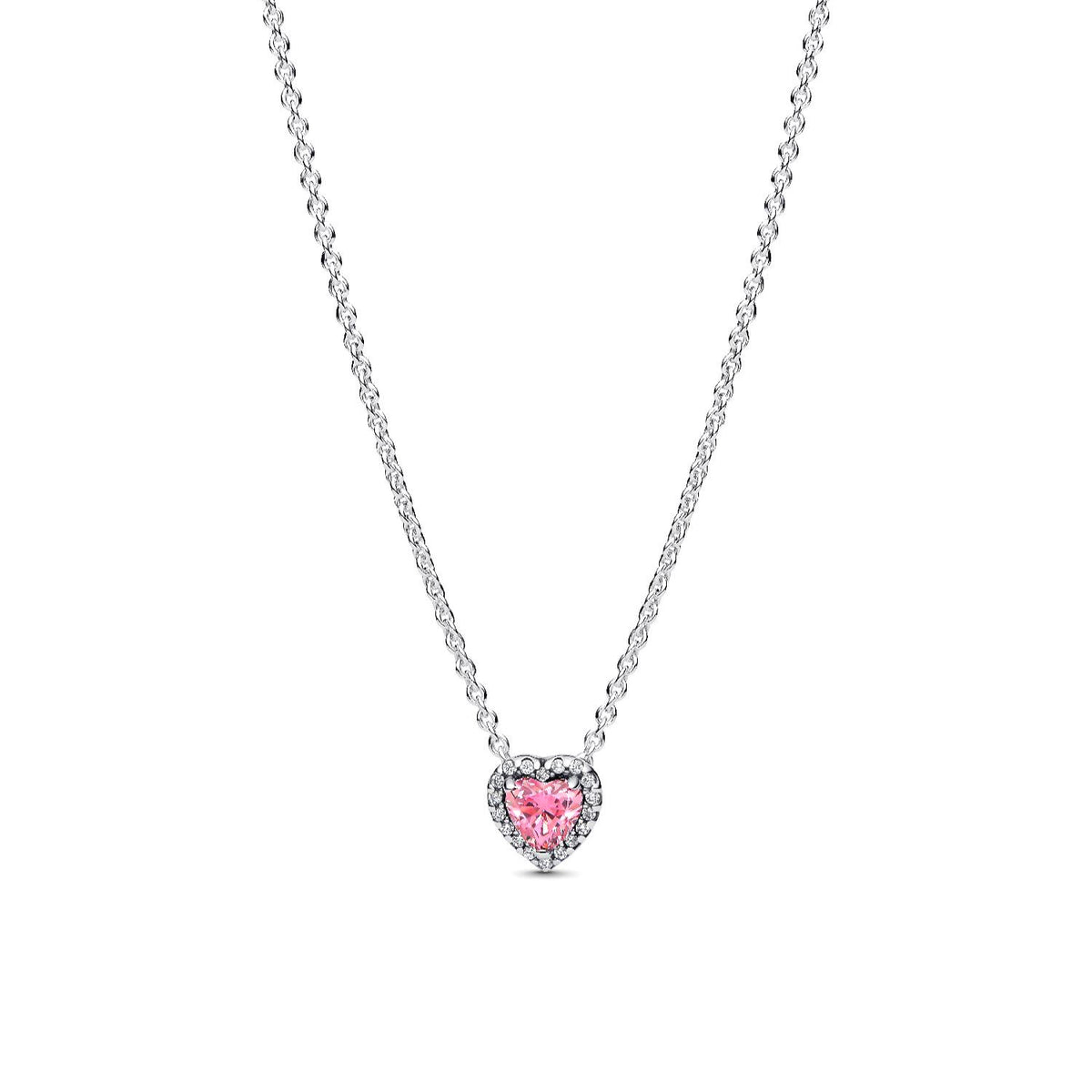 Collana Pandora cuore rosa e argento