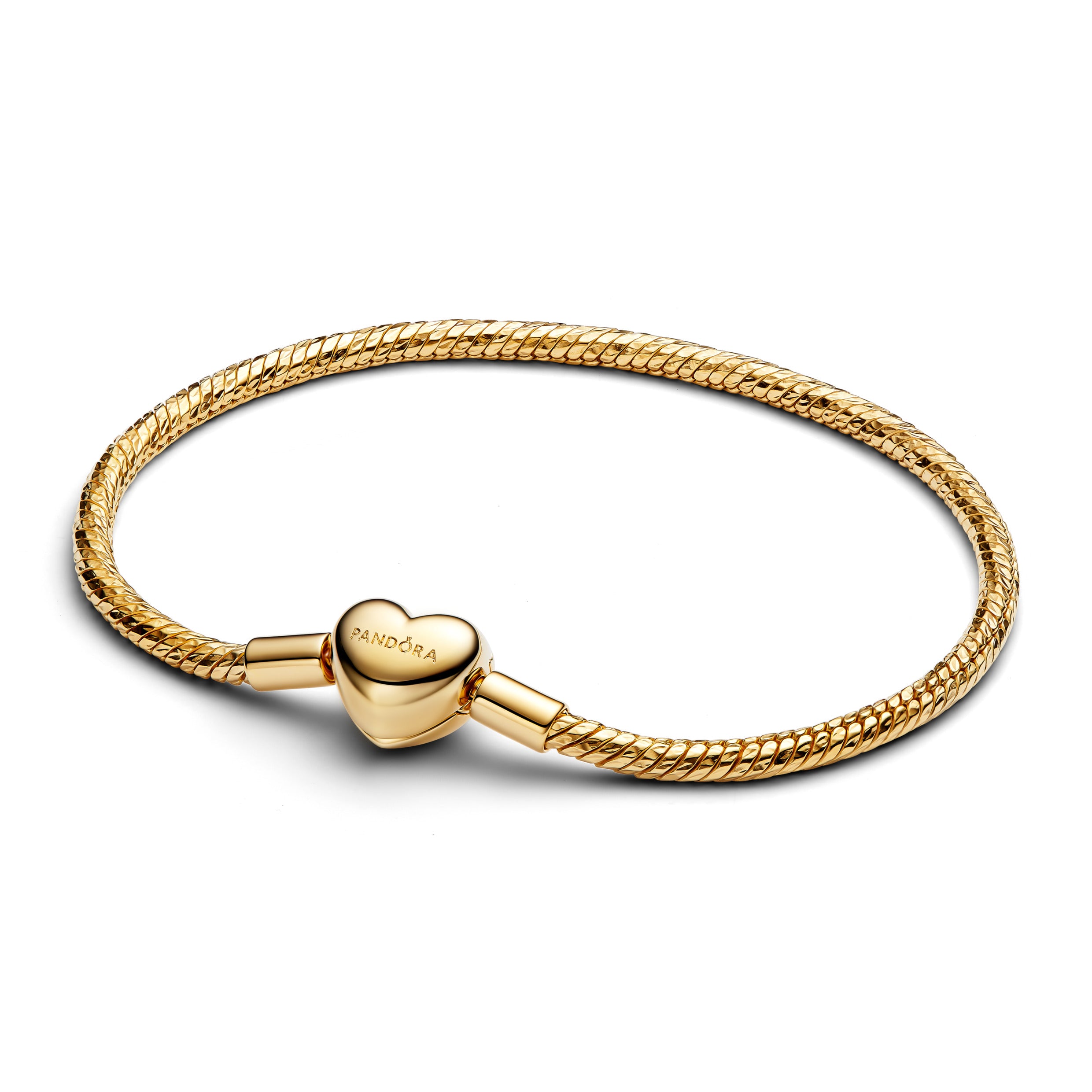 Pandora - Bracciale Maglia Snake Sfaccettata con Chiusura a Cuore
