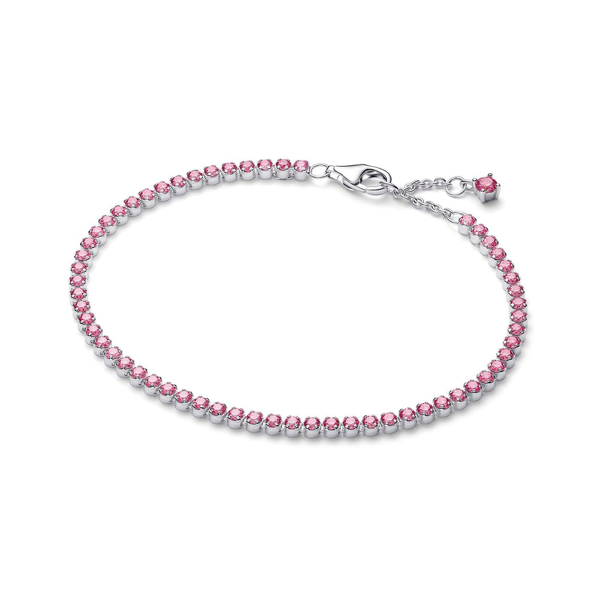 Bracciale Pandora tennis in argento rosa