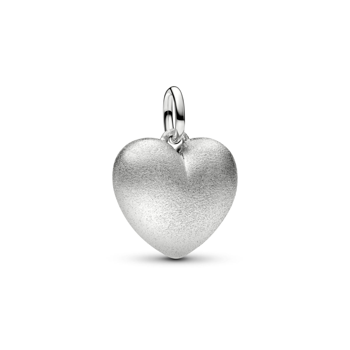 Charm Pandora Cuore gonfio opaco finitura platino