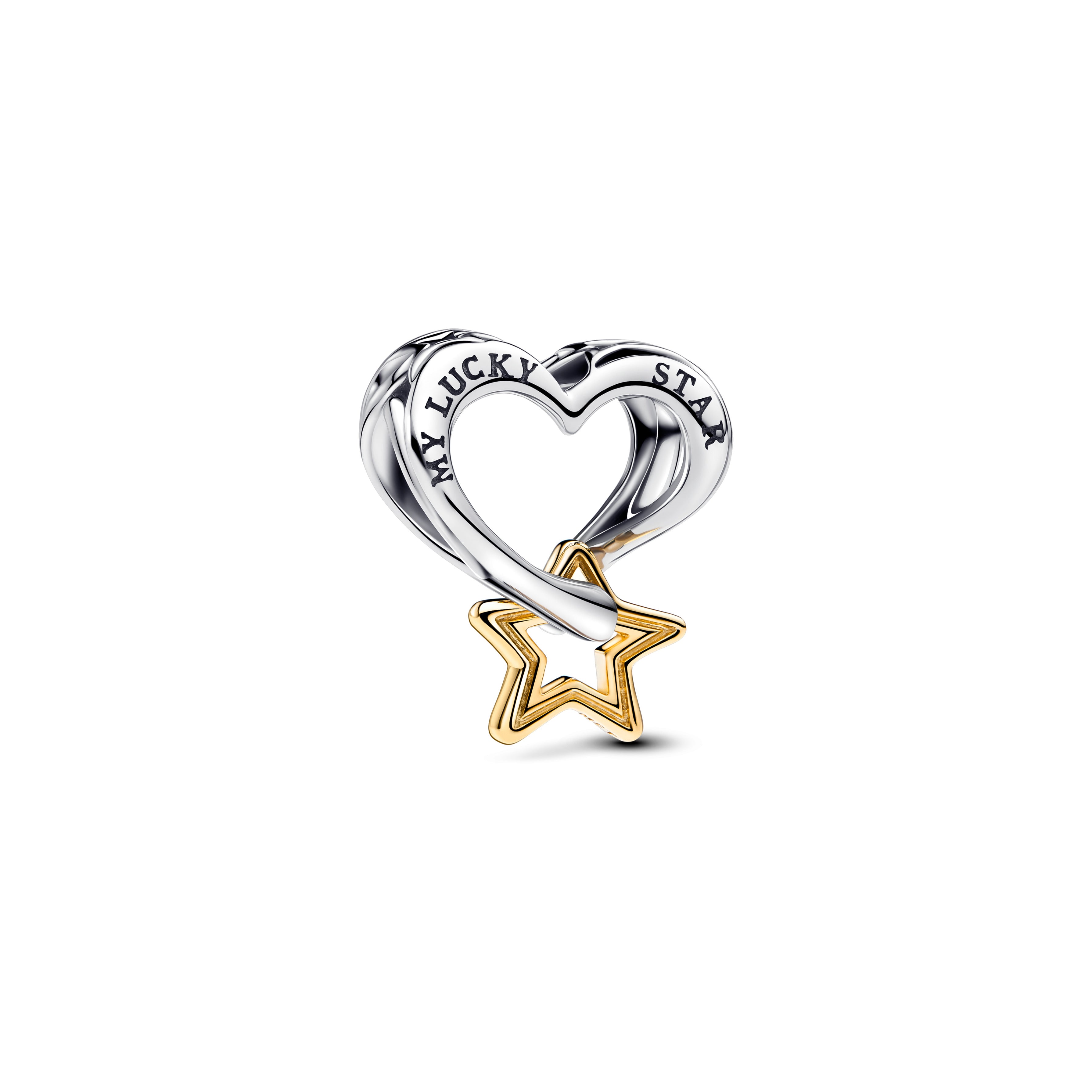 Pandora - Charm Openwork Cuore e Stella "My Lucky Star"