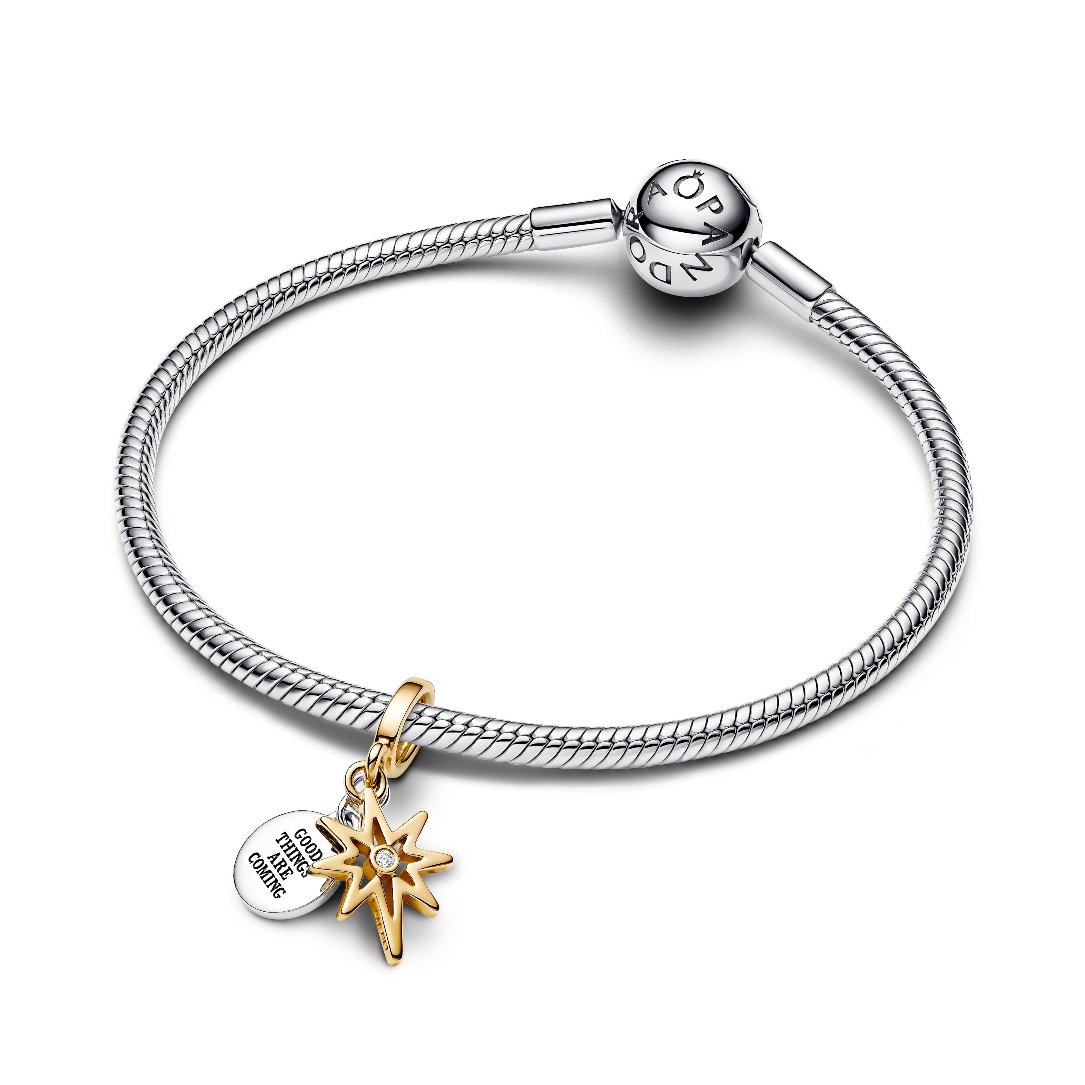 Pandora - Charm Pendente Stella Polare da incidere con diamante creato in laboratorio