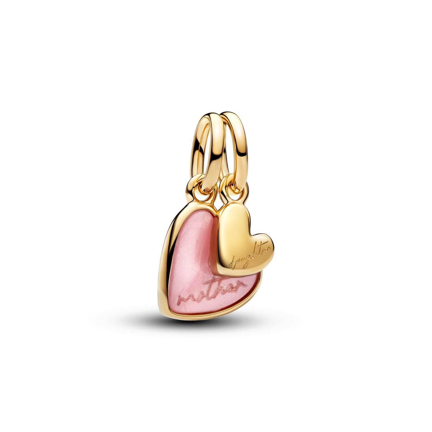Pandora - Charm scomponibile Madre e Figlia placcato oro con madreperla in bioresina rosa