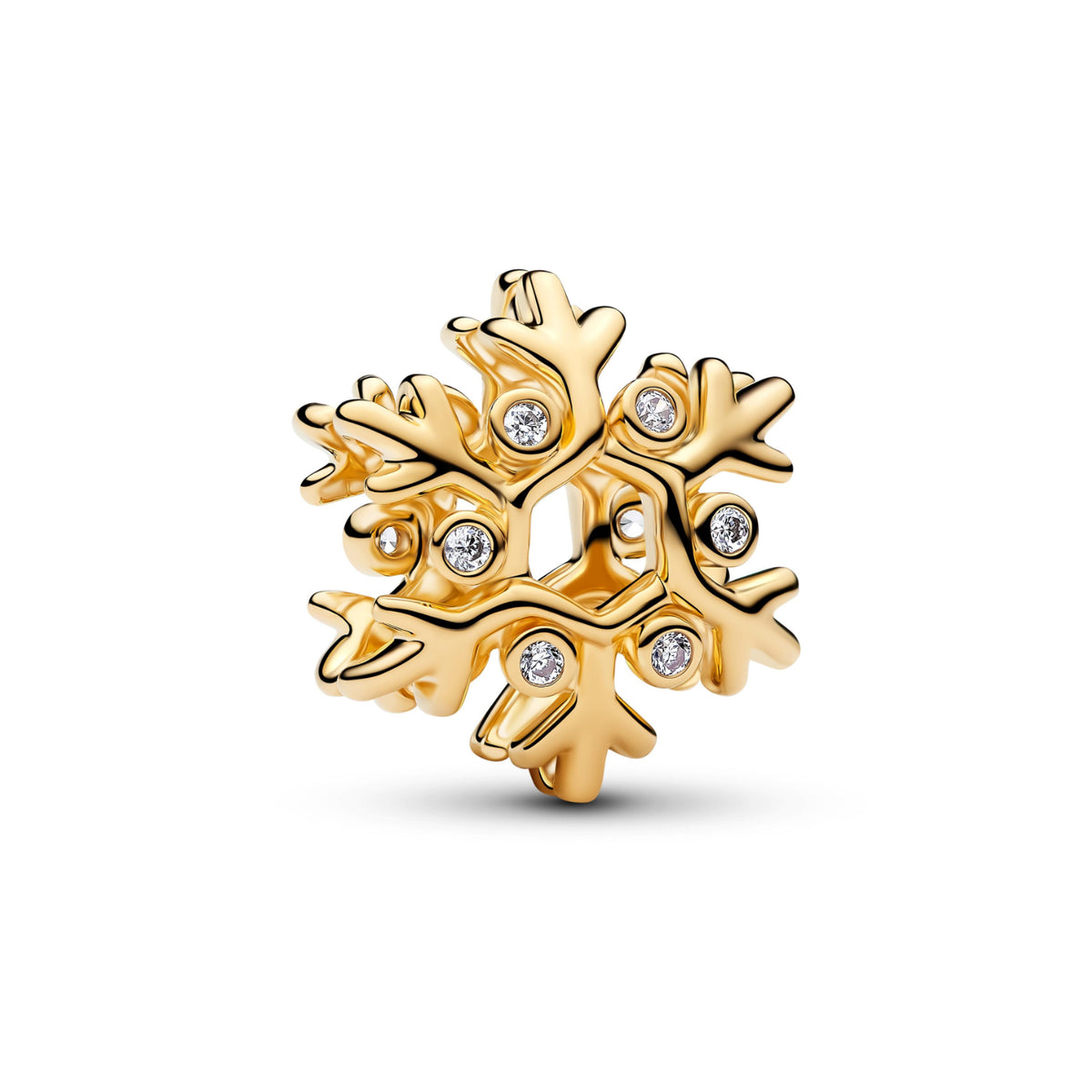 Charm Pandora Fiocco di neve in argento finitura oro 14 kt
