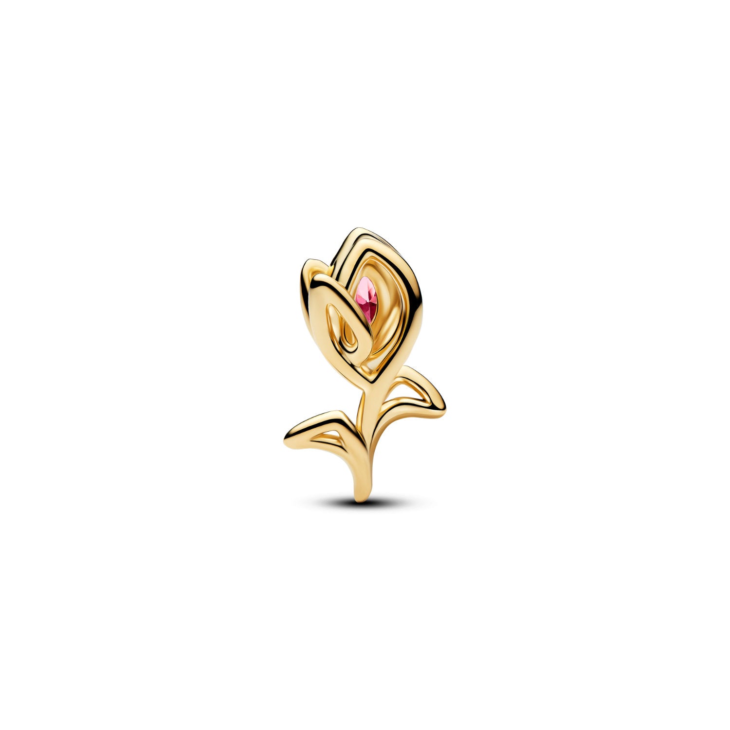 Pandora - Charm a tulipano placcato oro con zirconia cubica rosa