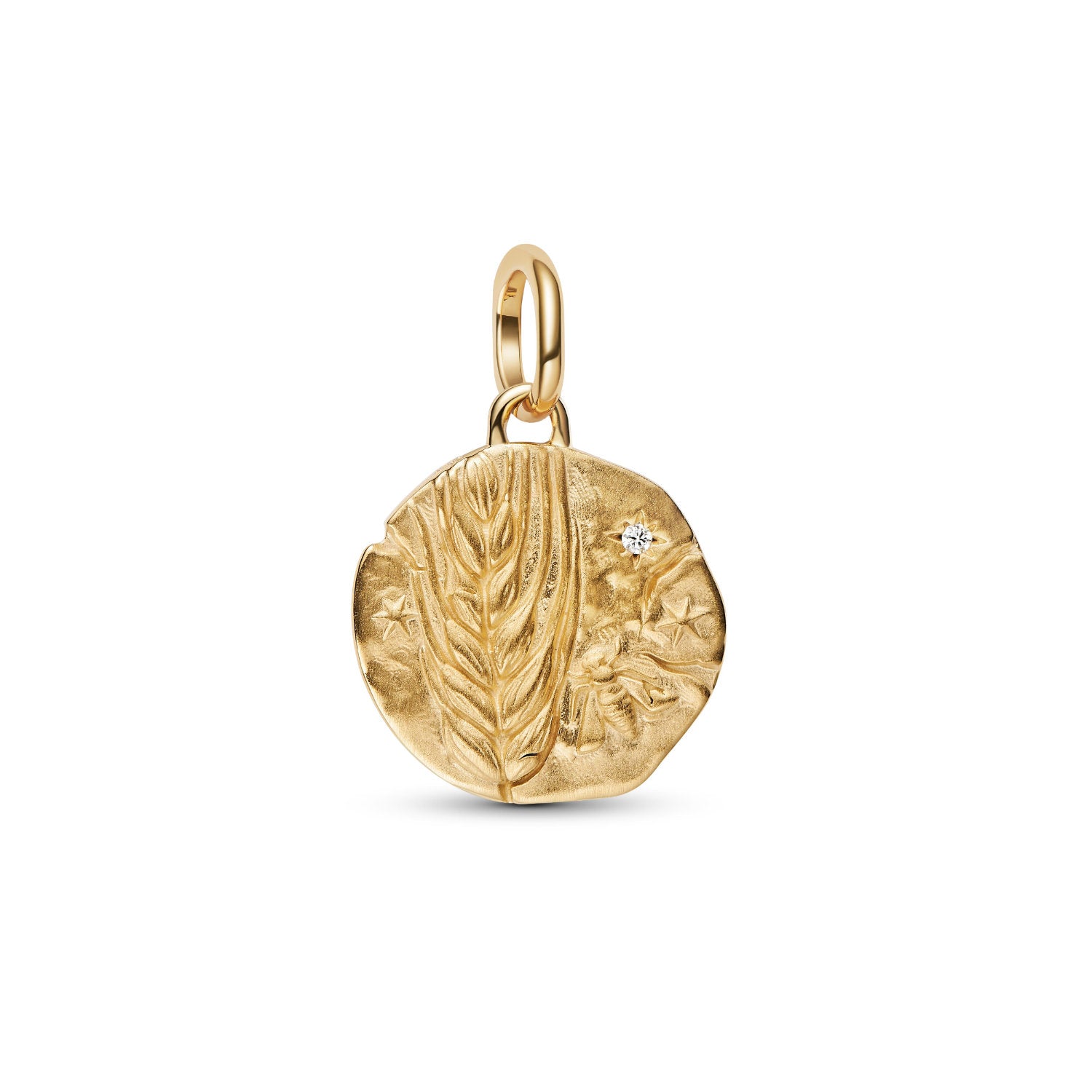 Pandora - Charm Medallion Spiga di Grano "Virtus Vera Prosperitas" finitura oro