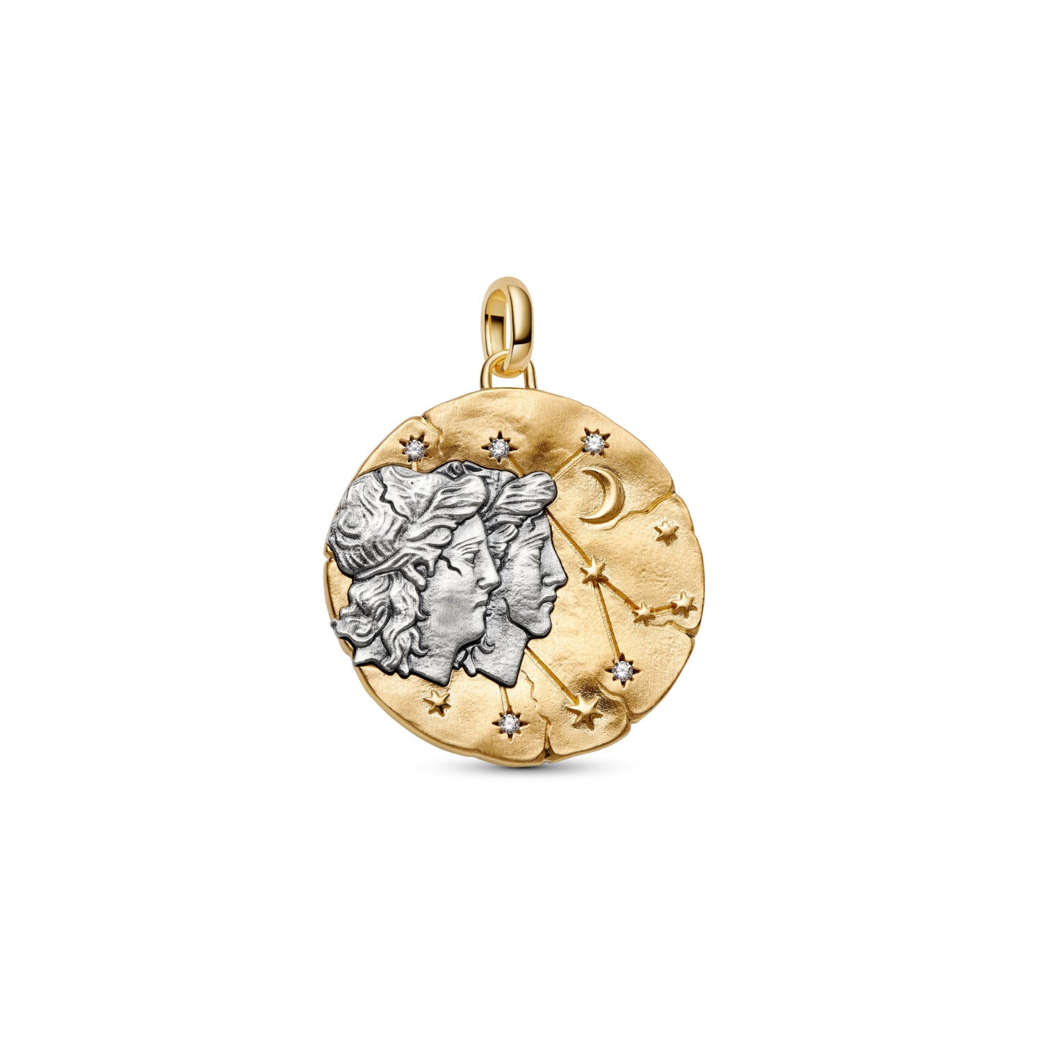 Pandora - Charm Medallion XL Gemelli "Sapere Aude" Argento finitura oro
