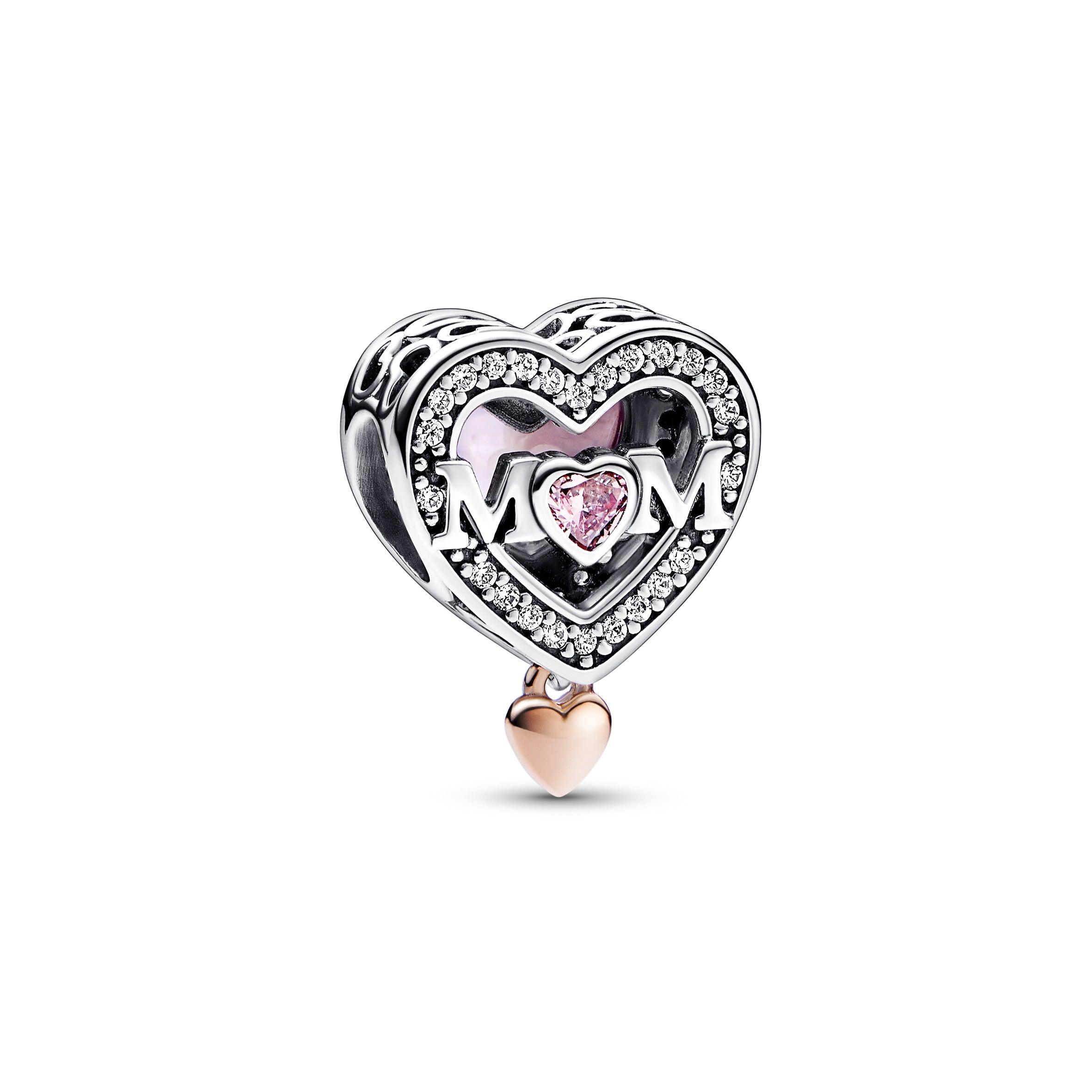 Pandora - Charm Openwork Mamma con Cuore Pendente Argento