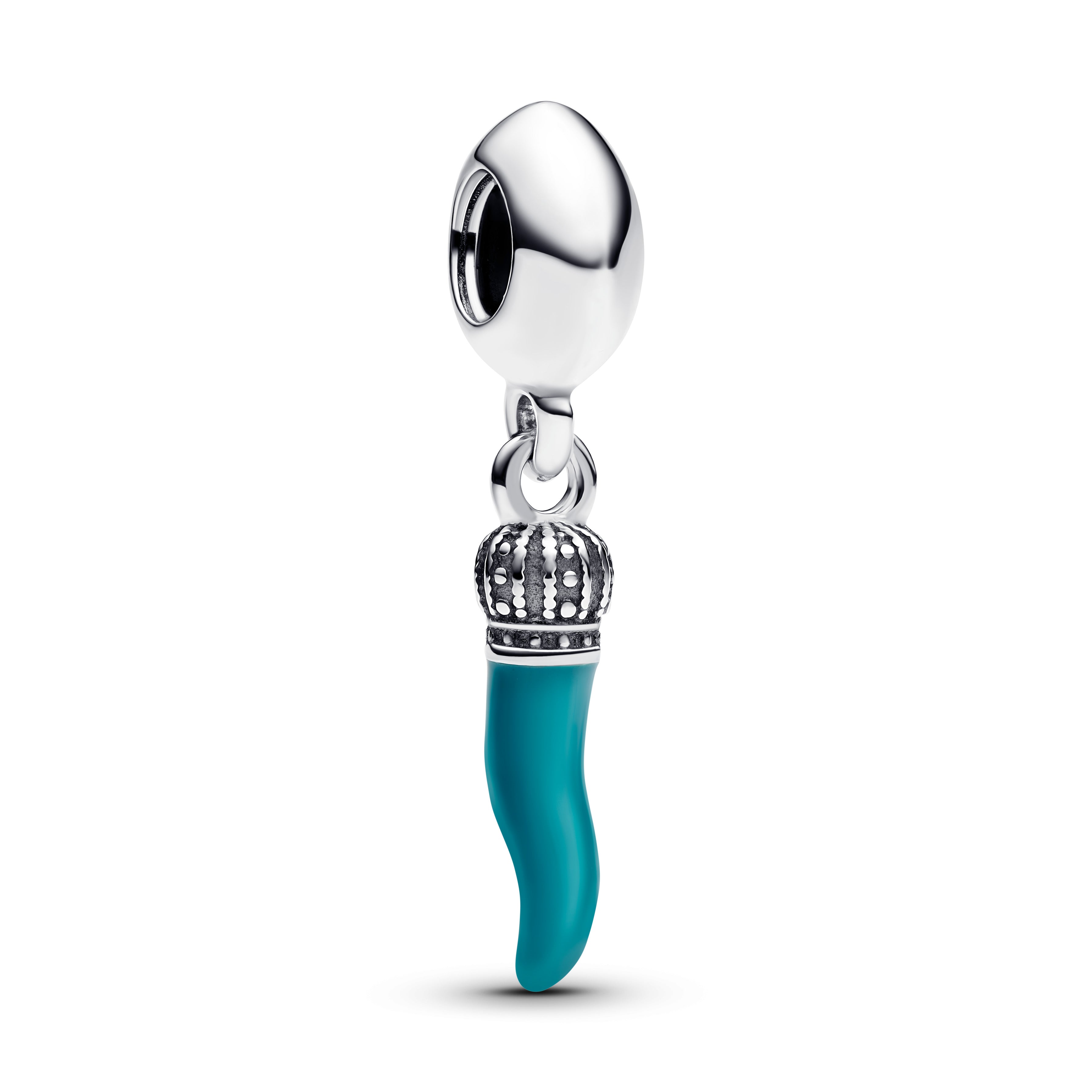 Pandora - Corno Good Luck Sterling Silver Dangle With Turquo
