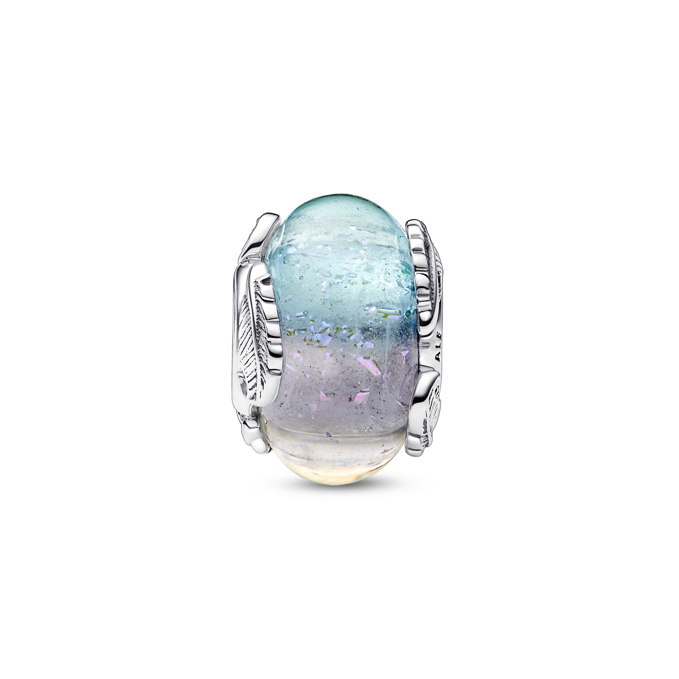 Pandora - Charm in vetro di Murano multicolore Piuma Curva