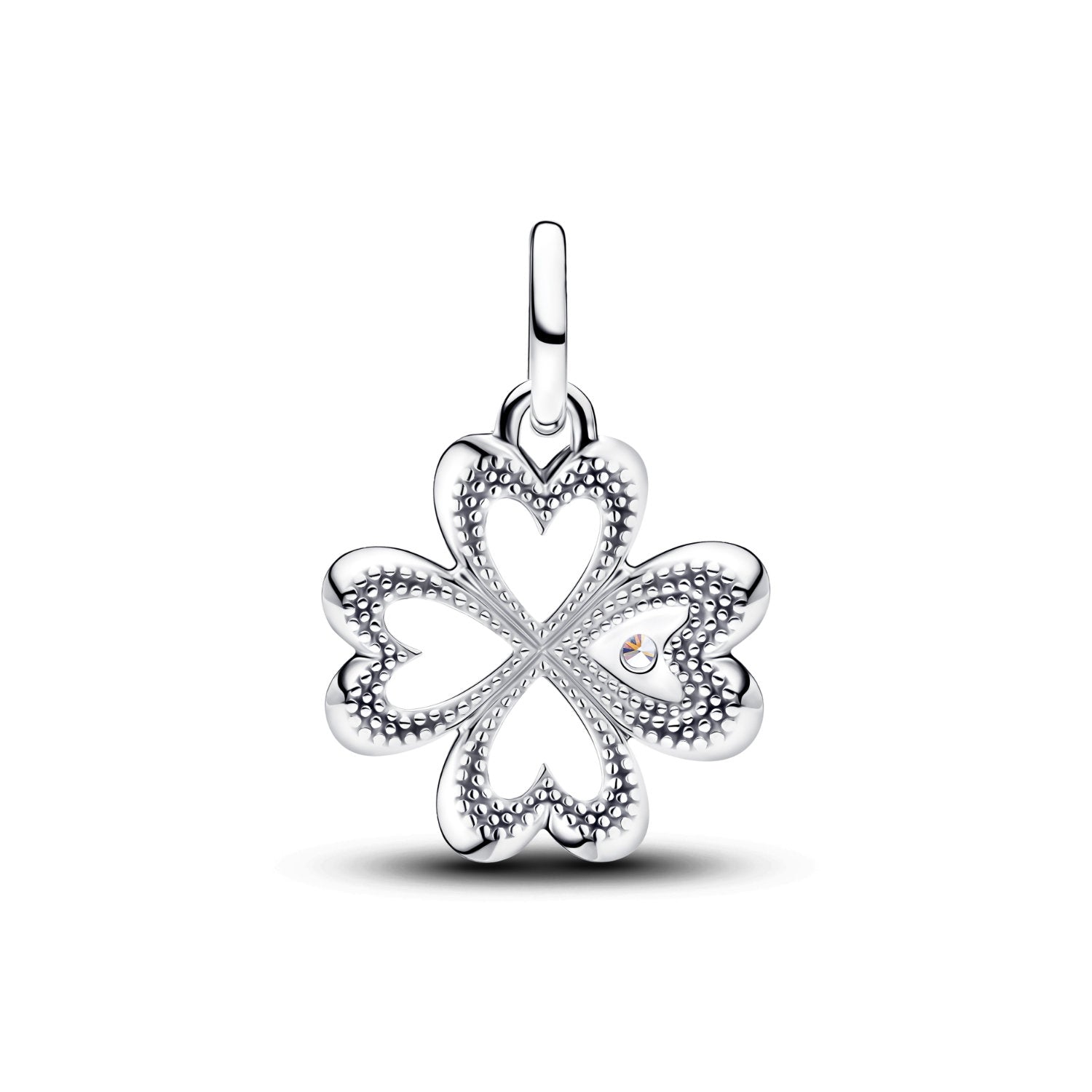Pandora - Charm a quadrifoglio in argento sterling con zirconia cubica