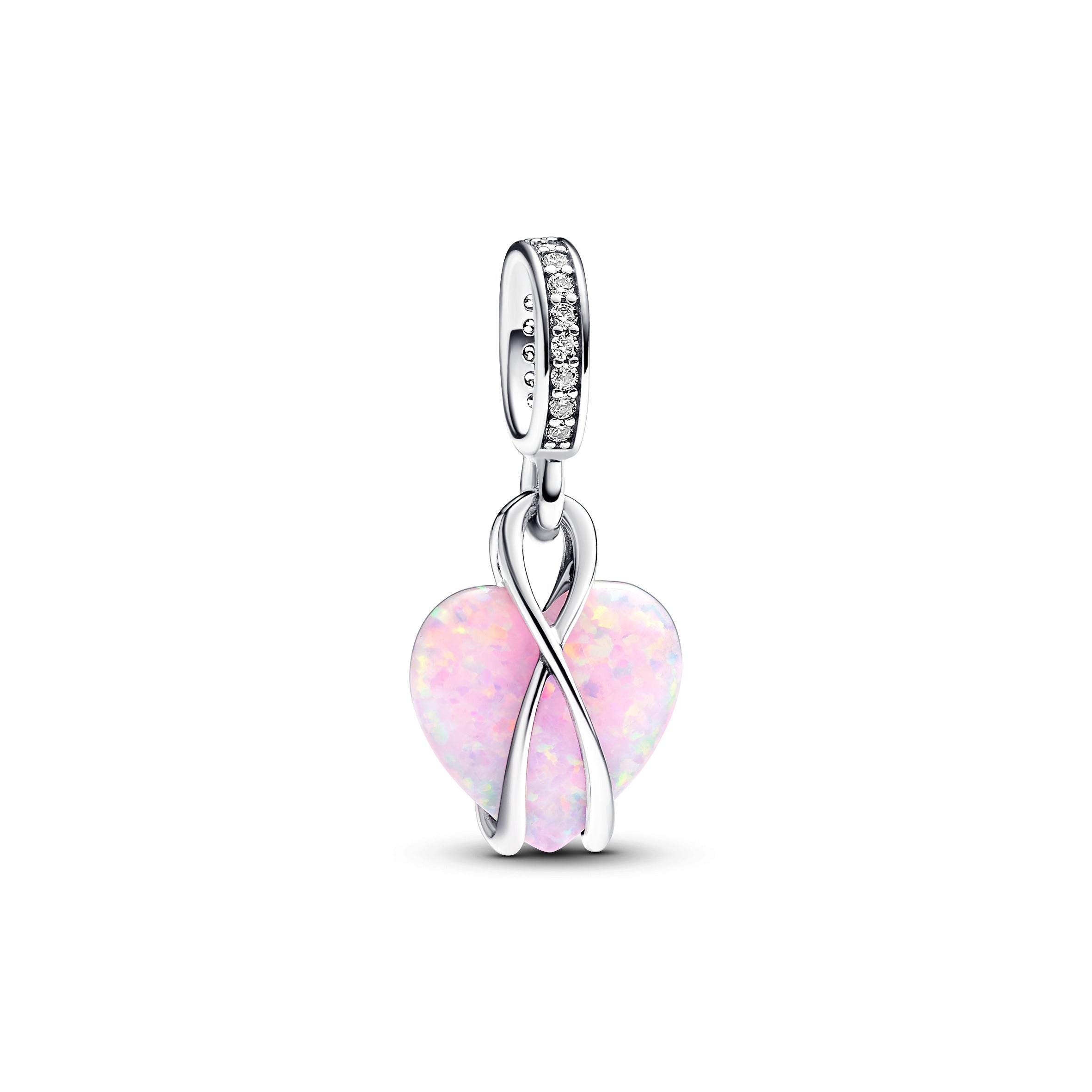 Pandora - Charm Pendente Cuore di Mamma Rosa Opalescente