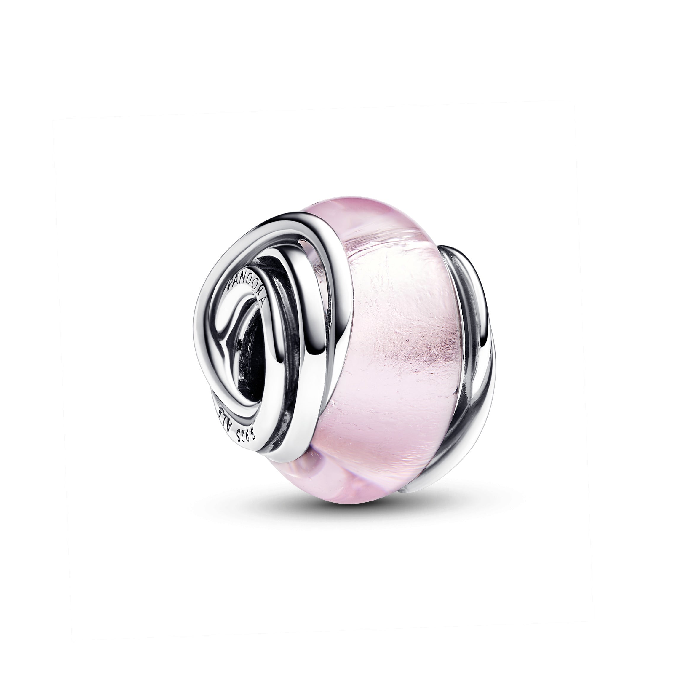Pandora - Charm Vetro di Murano Rosa e Cerchi